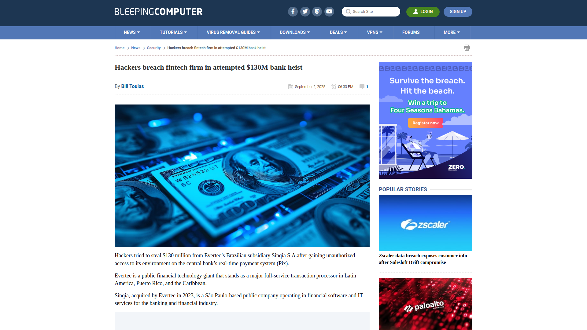 Hackers breach fintech firm in attempted $130M bank heist