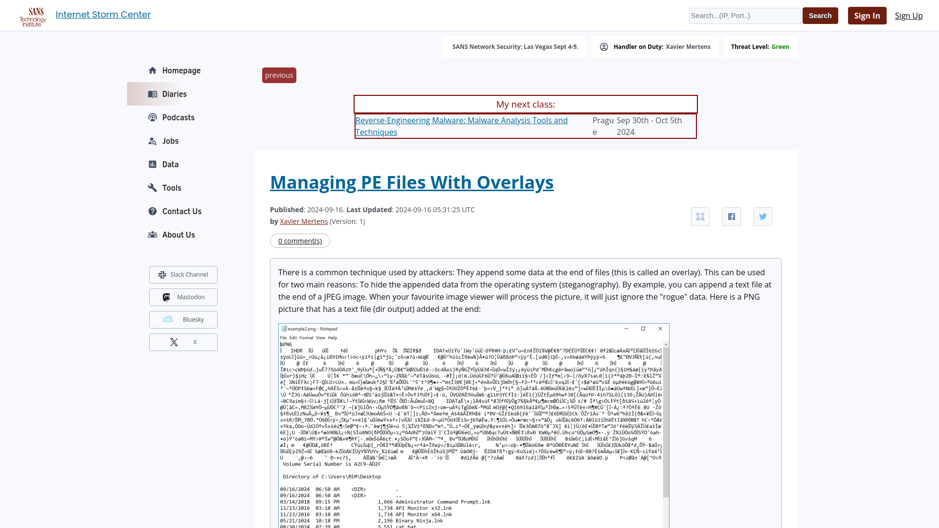 Managing PE Files With Overlays - SANS Internet Storm Center