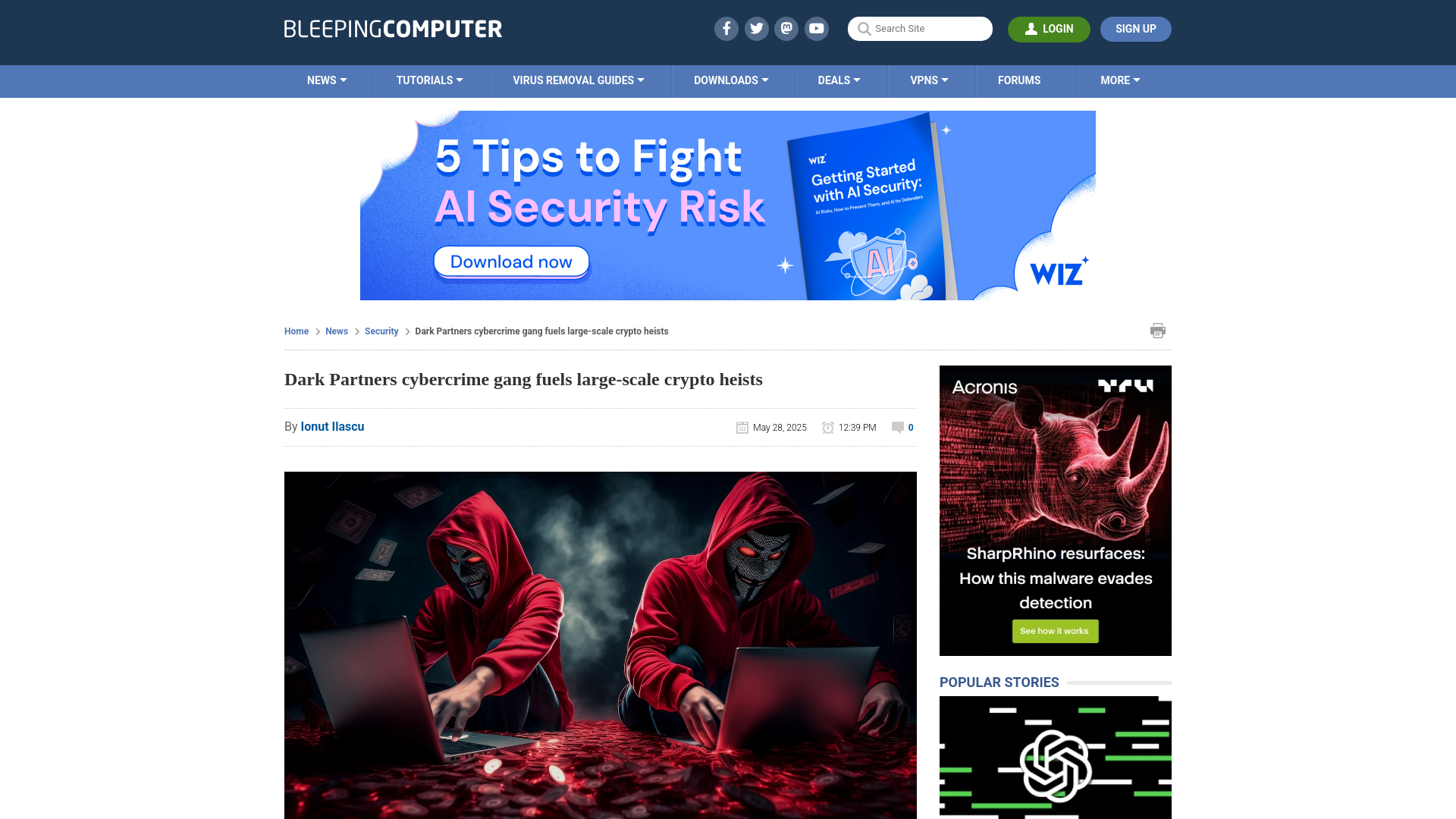 Dark Partners cybercrime gang fuels large-scale crypto heists
