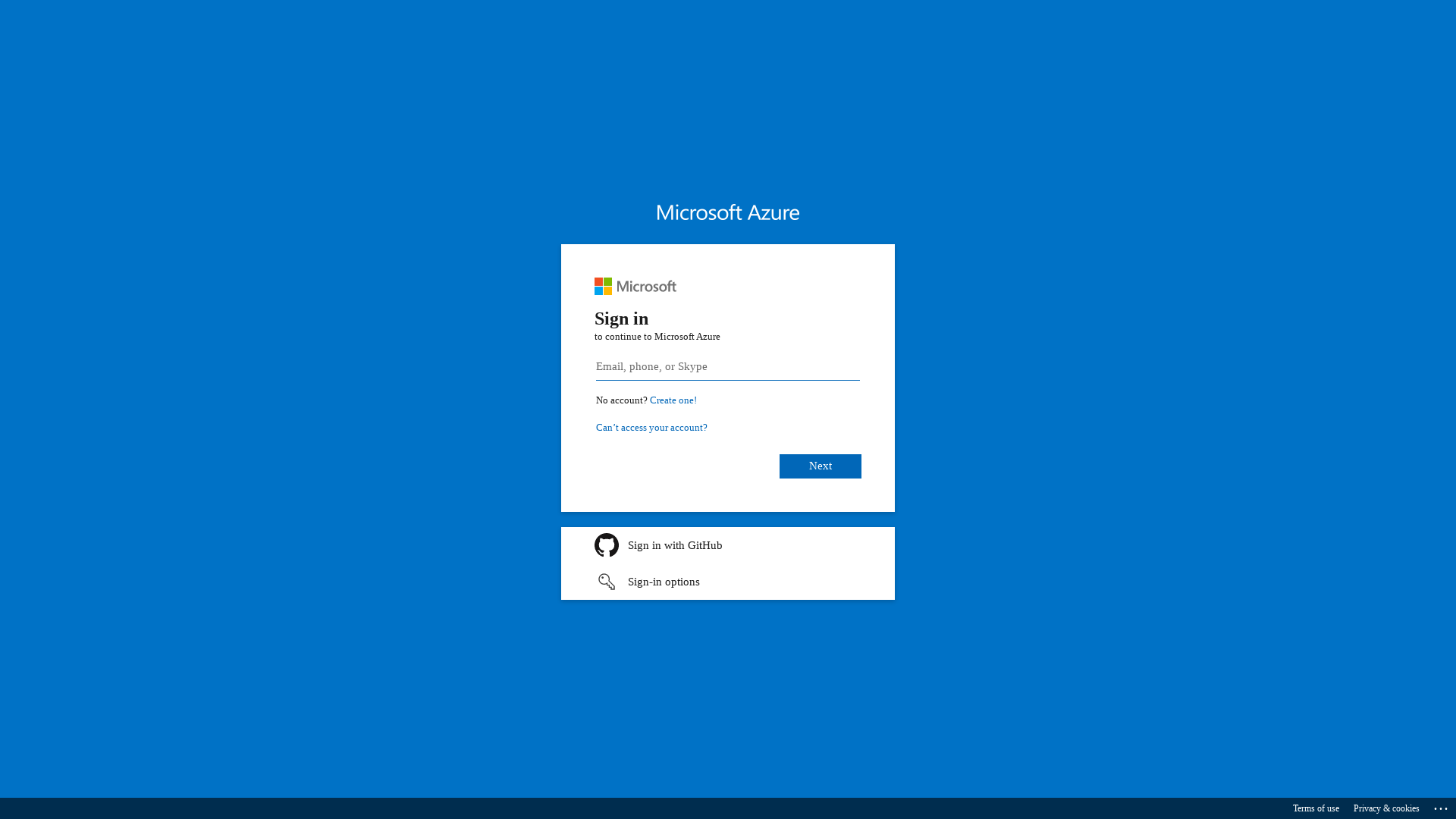 Sign in to Microsoft Azure