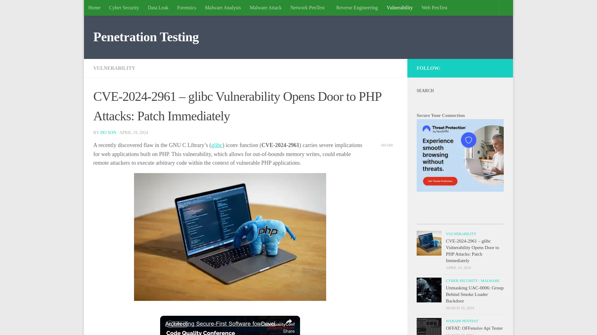 CVE-2024-2961 - glibc Vulnerability Opens Door to PHP Attacks: Patch Immediately