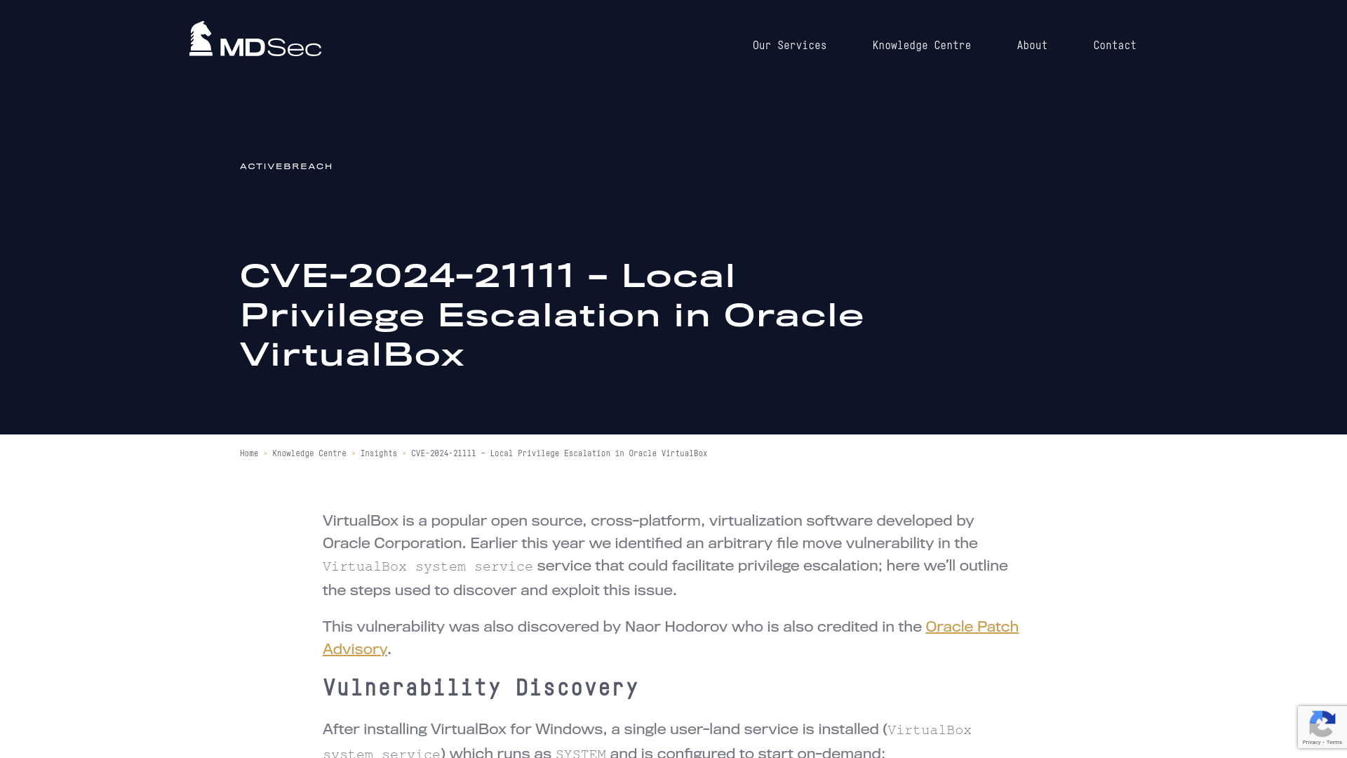 CVE-2024-21111 - Local Privilege Escalation in Oracle VirtualBox - MDSec