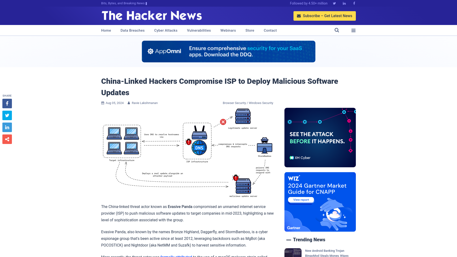 China-Linked Hackers Compromise ISP to Deploy Malicious Software Updates