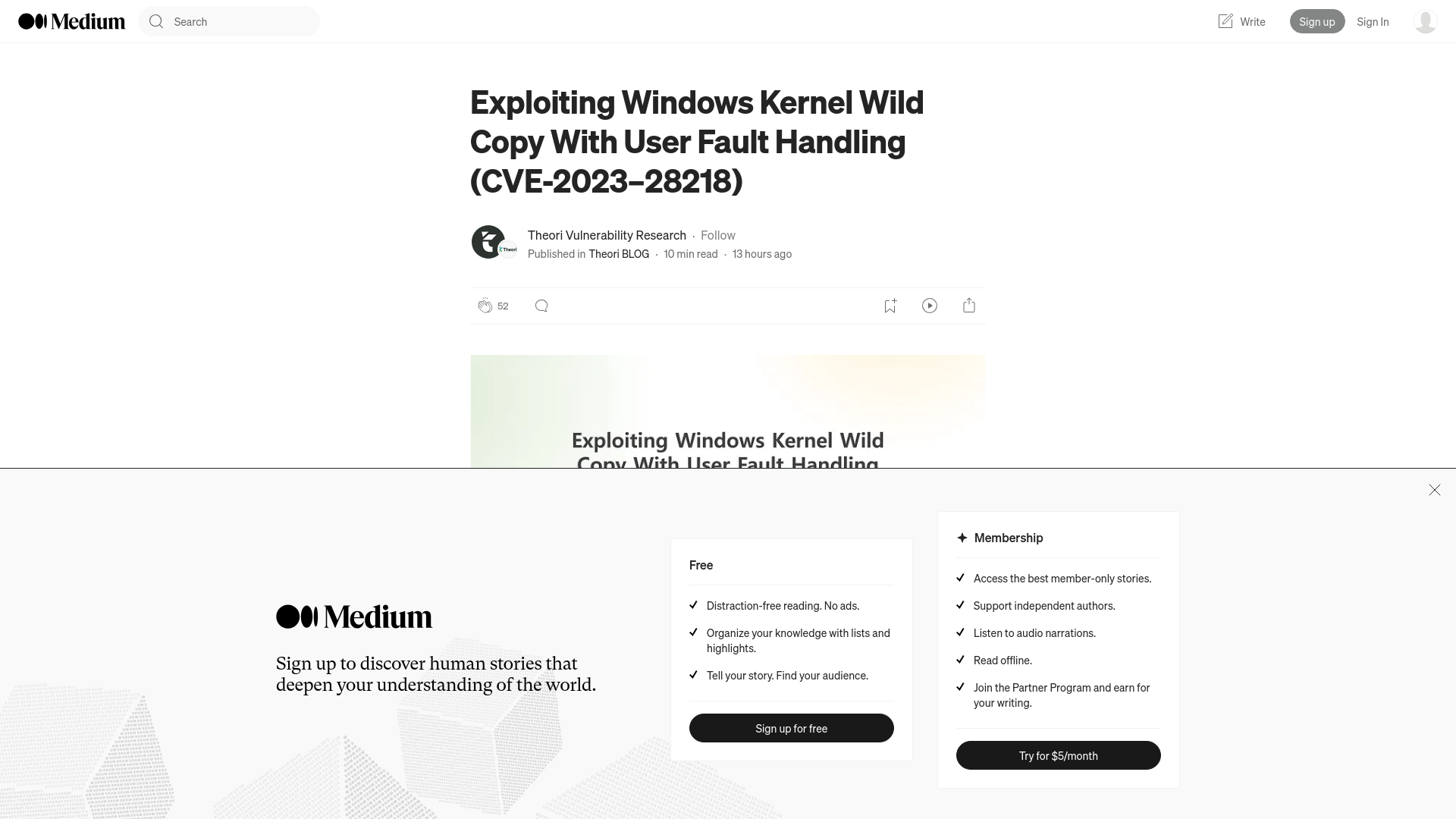 Exploiting Windows Kernel Wild Copy With User Fault Handling (CVE-2023–28218) | by Theori Vulnerability Research | Nov, 2023 | Theori BLOG