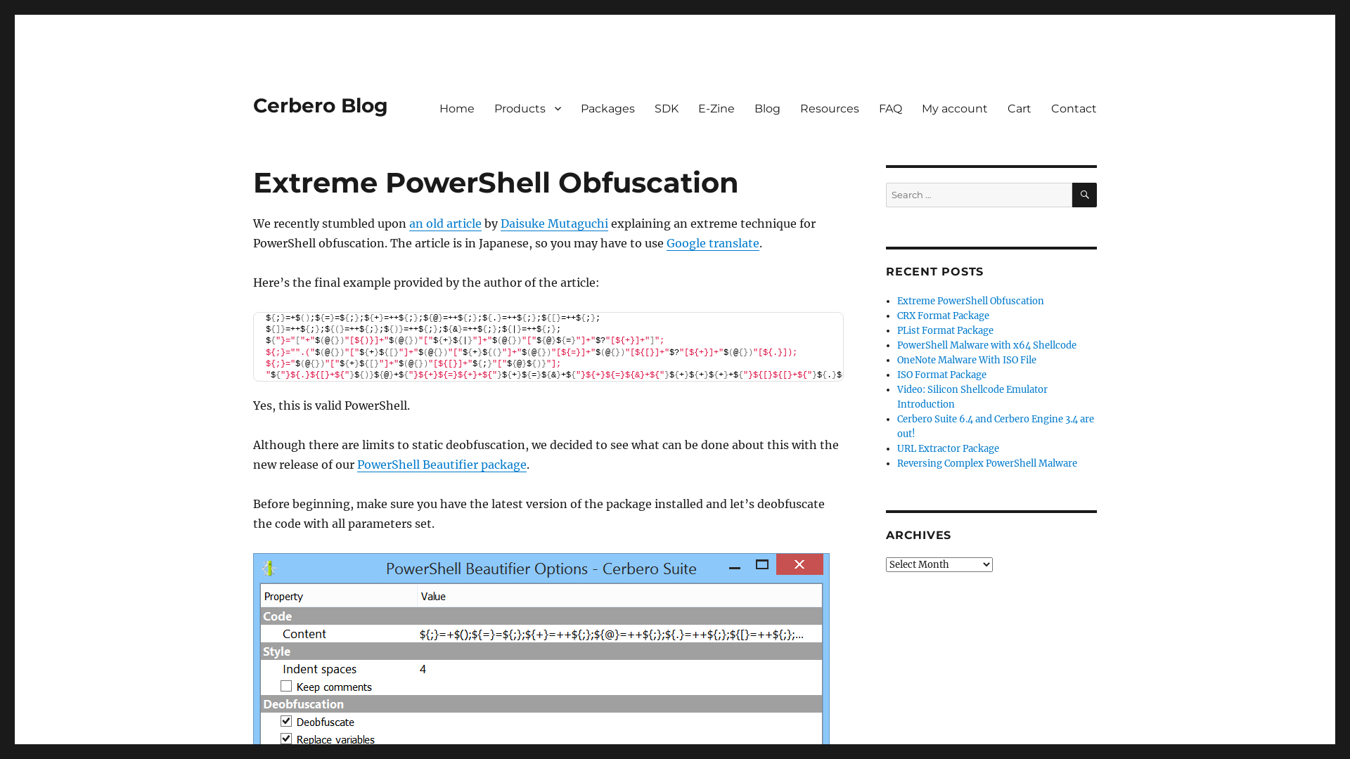 Extreme PowerShell Obfuscation – Cerbero Blog