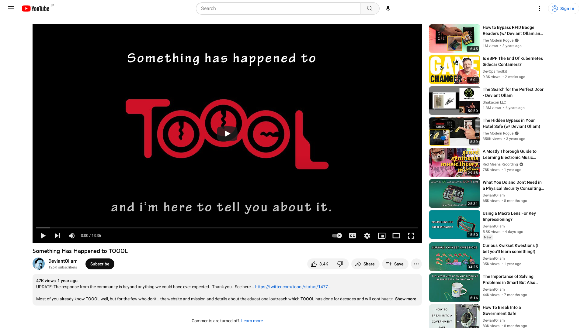 Something Has Happened to TOOOL - YouTube
