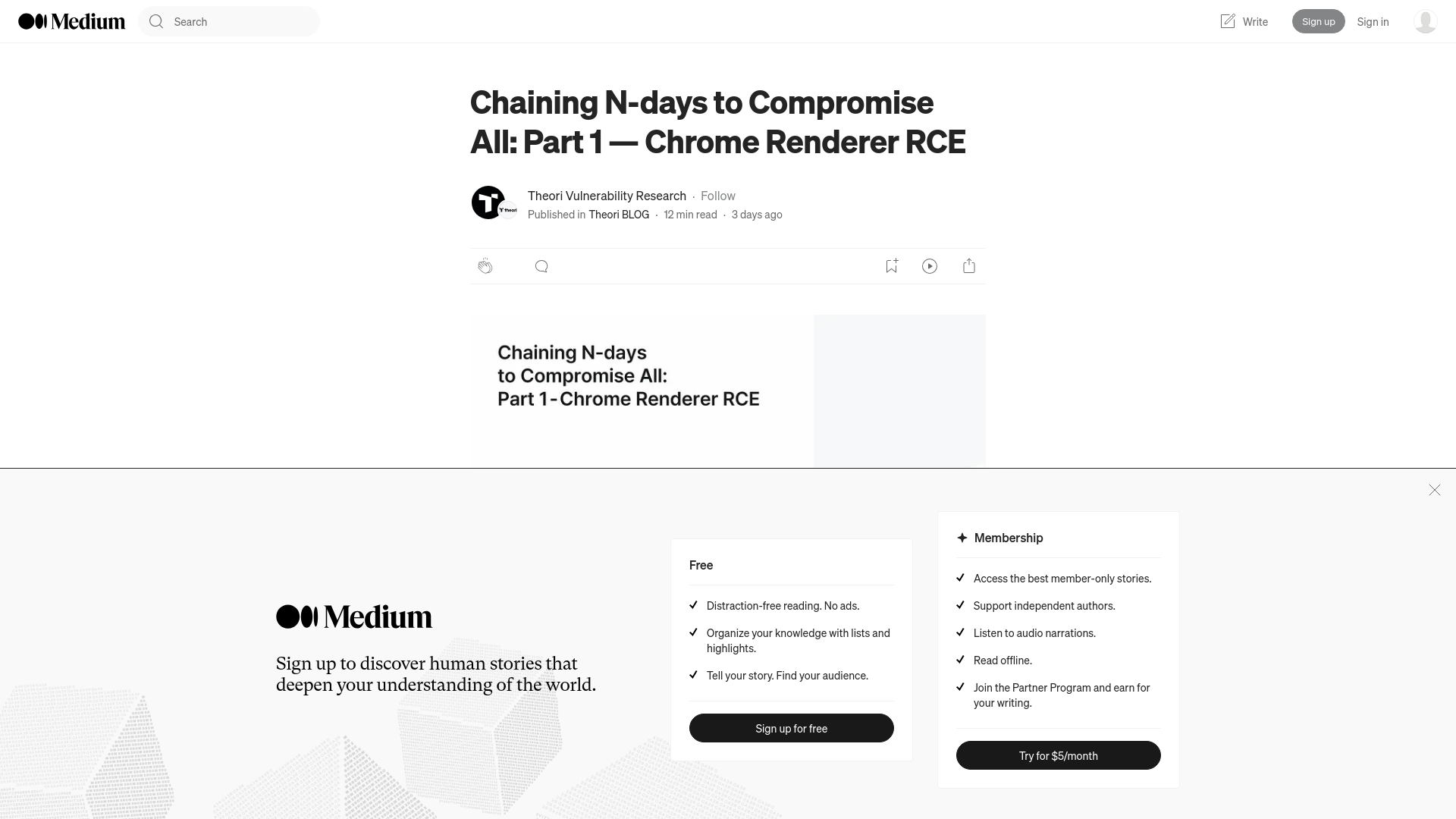 Chaining N-days to Compromise All: Part 1 — Chrome Renderer RCE | by Theori Vulnerability Research | Mar, 2024 | Theori BLOG