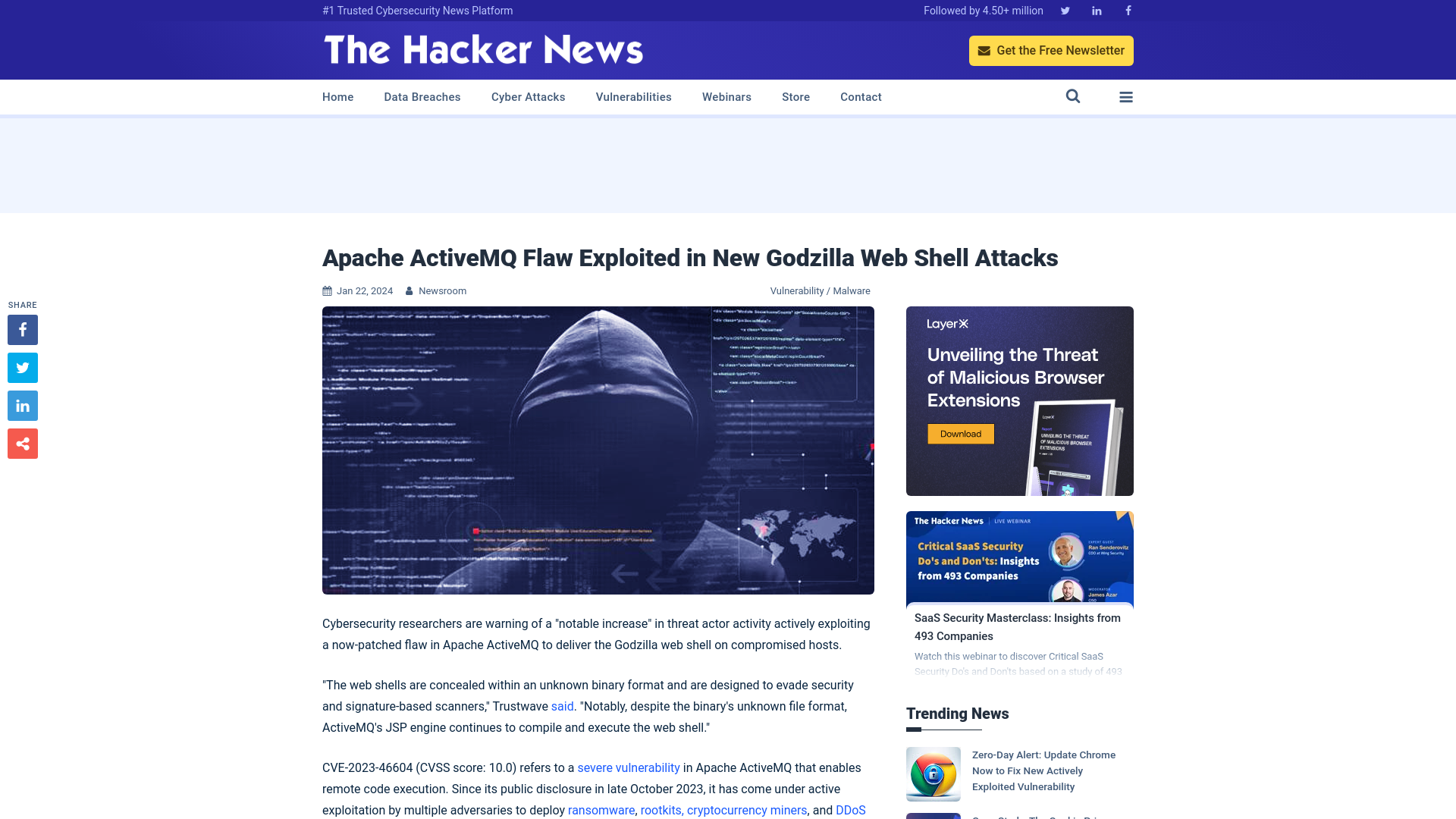 Apache ActiveMQ Flaw Exploited in New Godzilla Web Shell Attacks