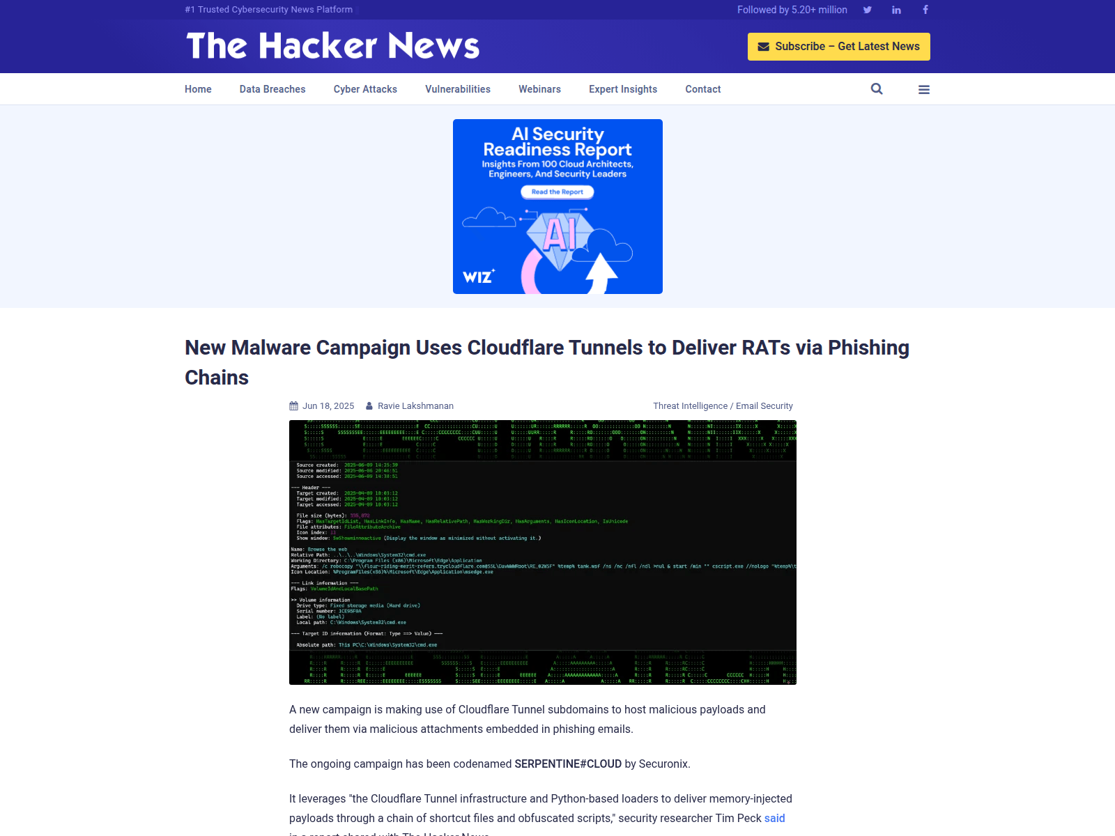 New Malware Campaign Uses Cloudflare Tunnels to Deliver RATs via Phishing Chains