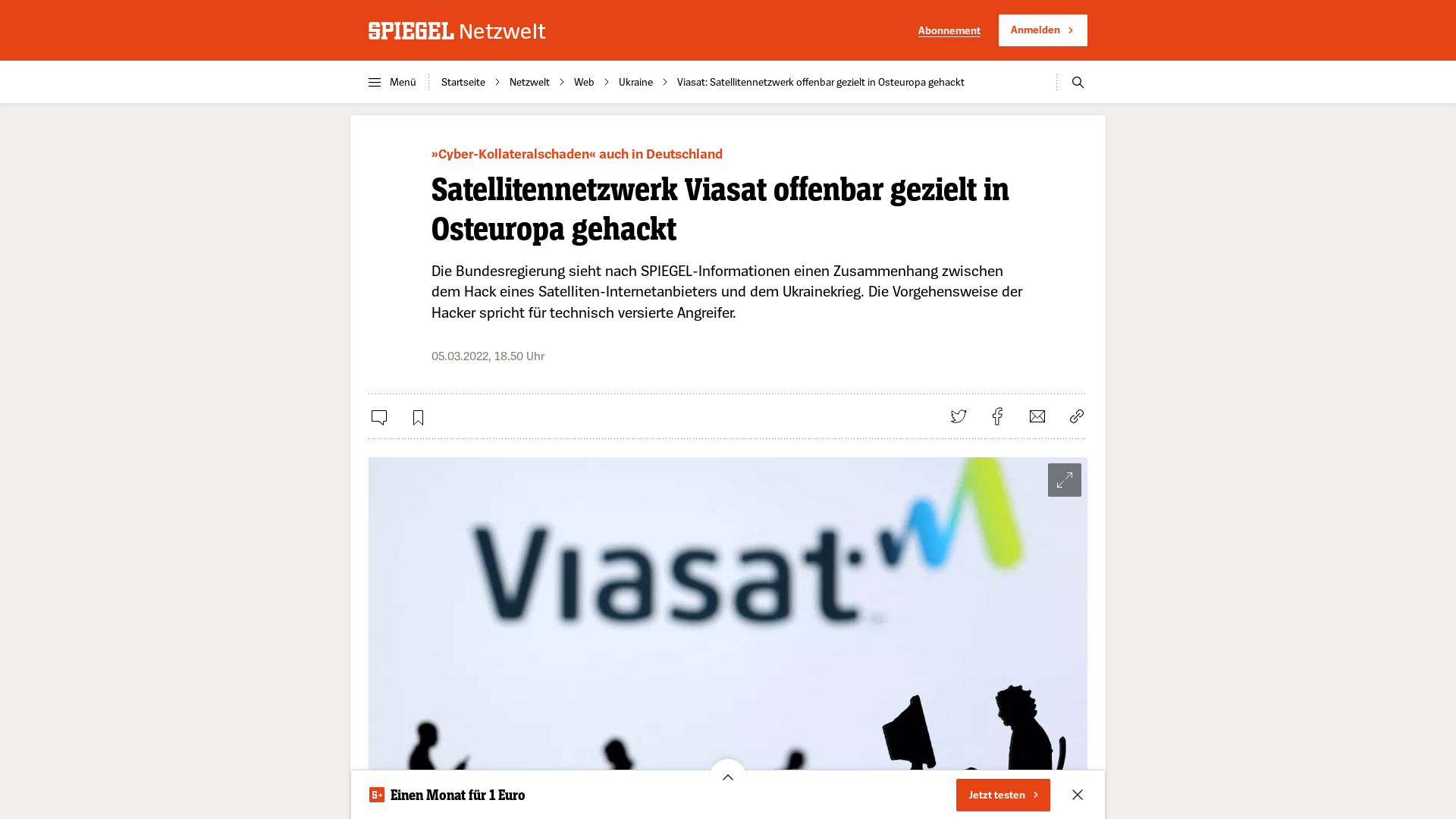 Viasat: Satellitennetzwerk offenbar gezielt in Osteuropa gehackt - DER SPIEGEL