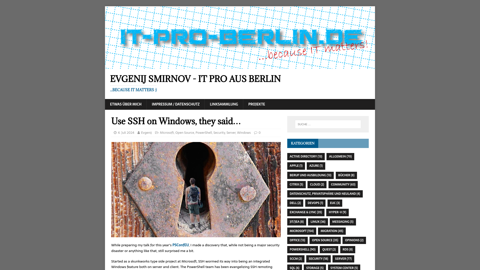 Use SSH on Windows, they said… – Evgenij Smirnov – IT Pro aus Berlin