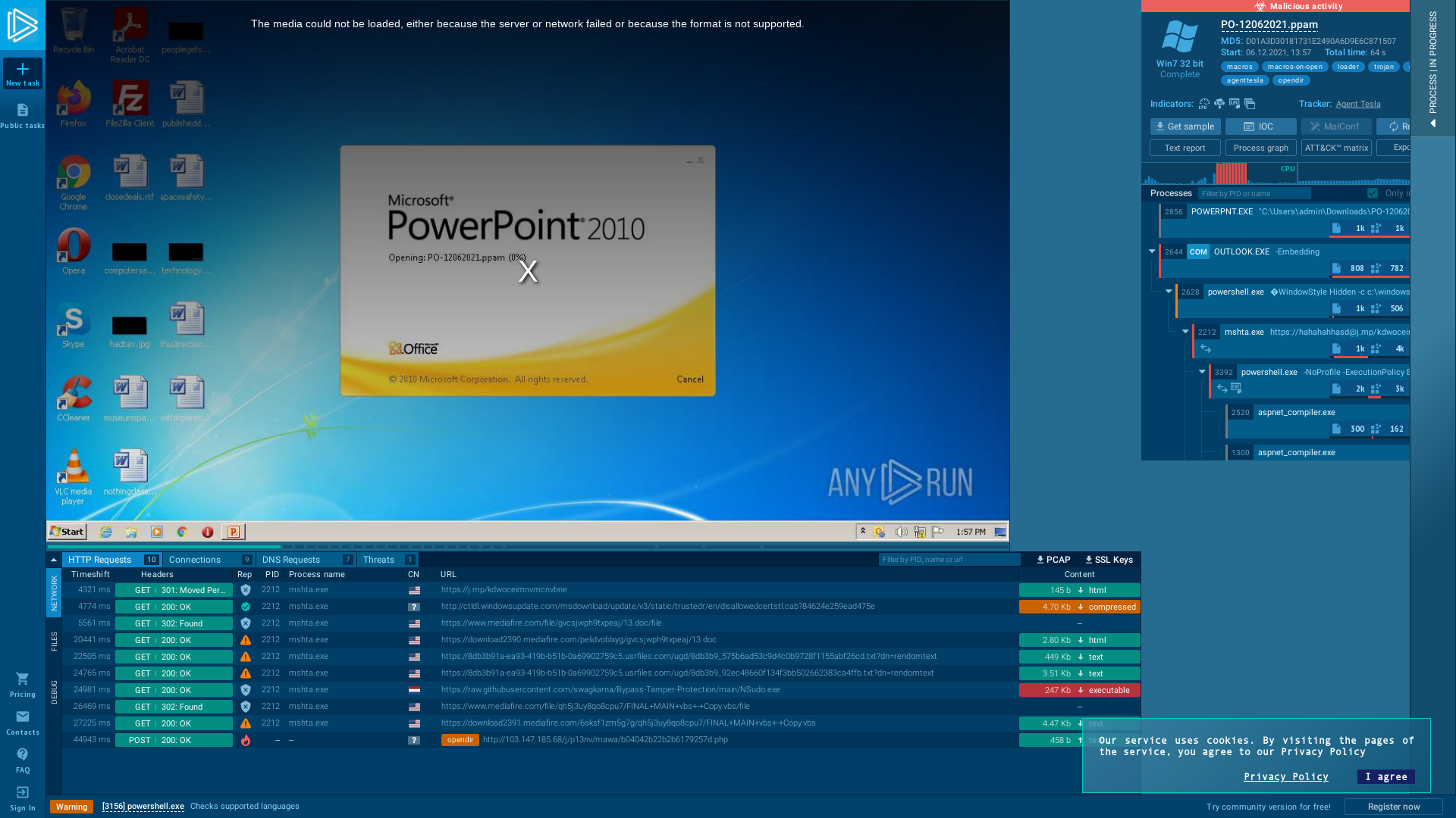Analysis PO-12062021.ppam (MD5: D01A3D30181731E2490A6D9E6C871507) Malicious activity - Interactive analysis ANY.RUN