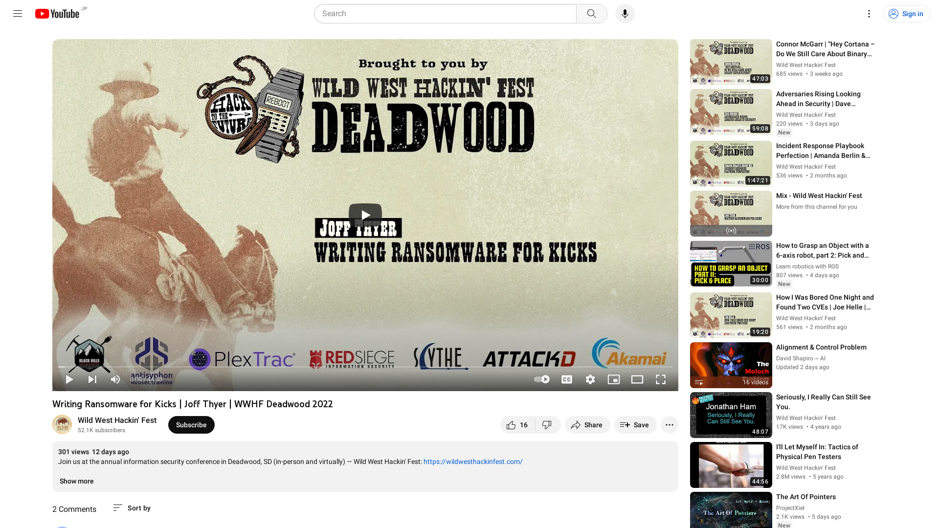 Writing Ransomware for Kicks | Joff Thyer | WWHF Deadwood 2022 - YouTube