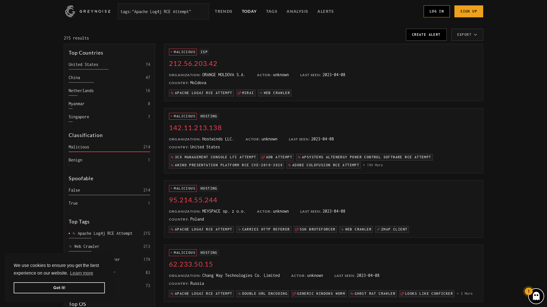 Query Results | GreyNoise Visualizer