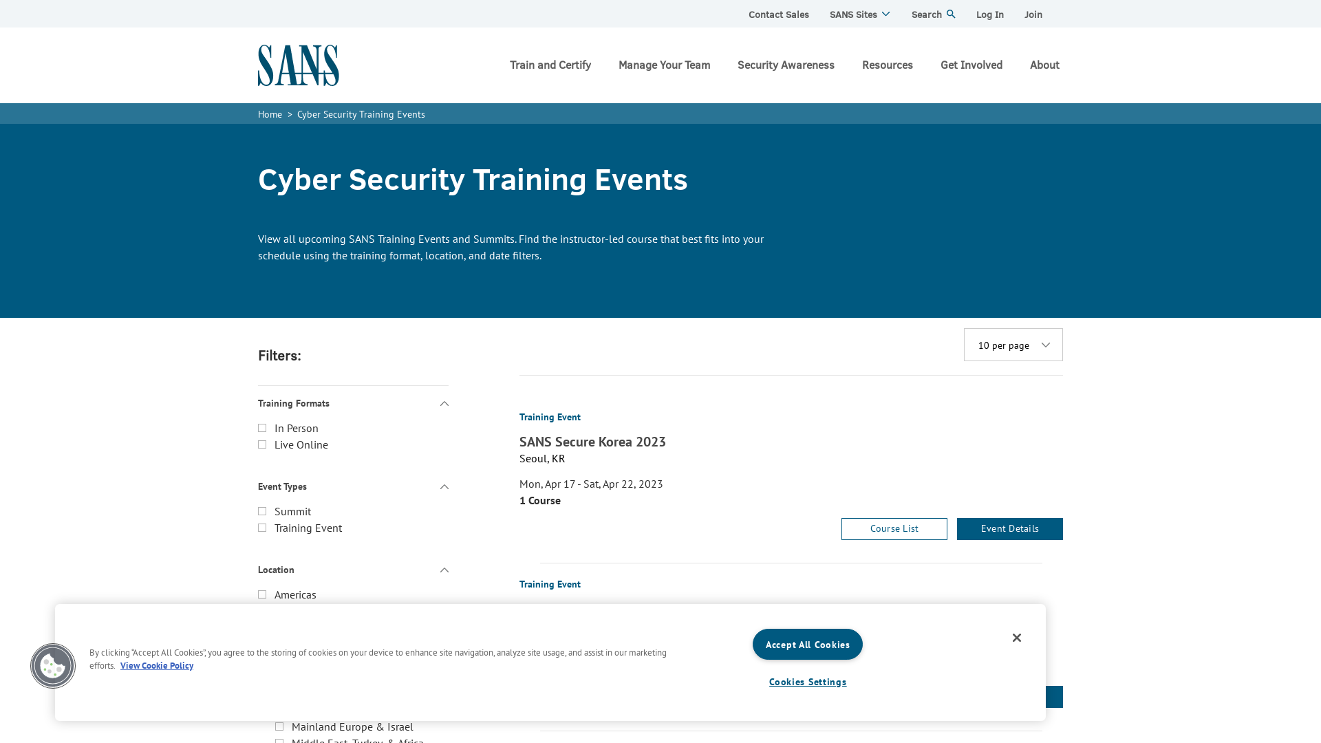 Cyber Security Training Events | SANS Institute