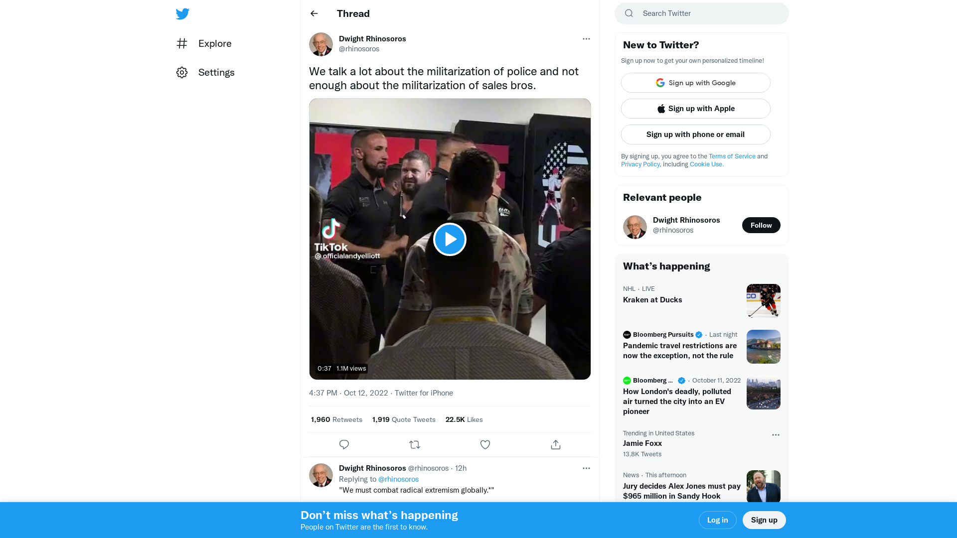Dwight Rhinosoros on Twitter: "We talk a lot about the militarization of police and not enough about the militarization of sales bros. https://t.co/jOOS1yBFXq" / Twitter