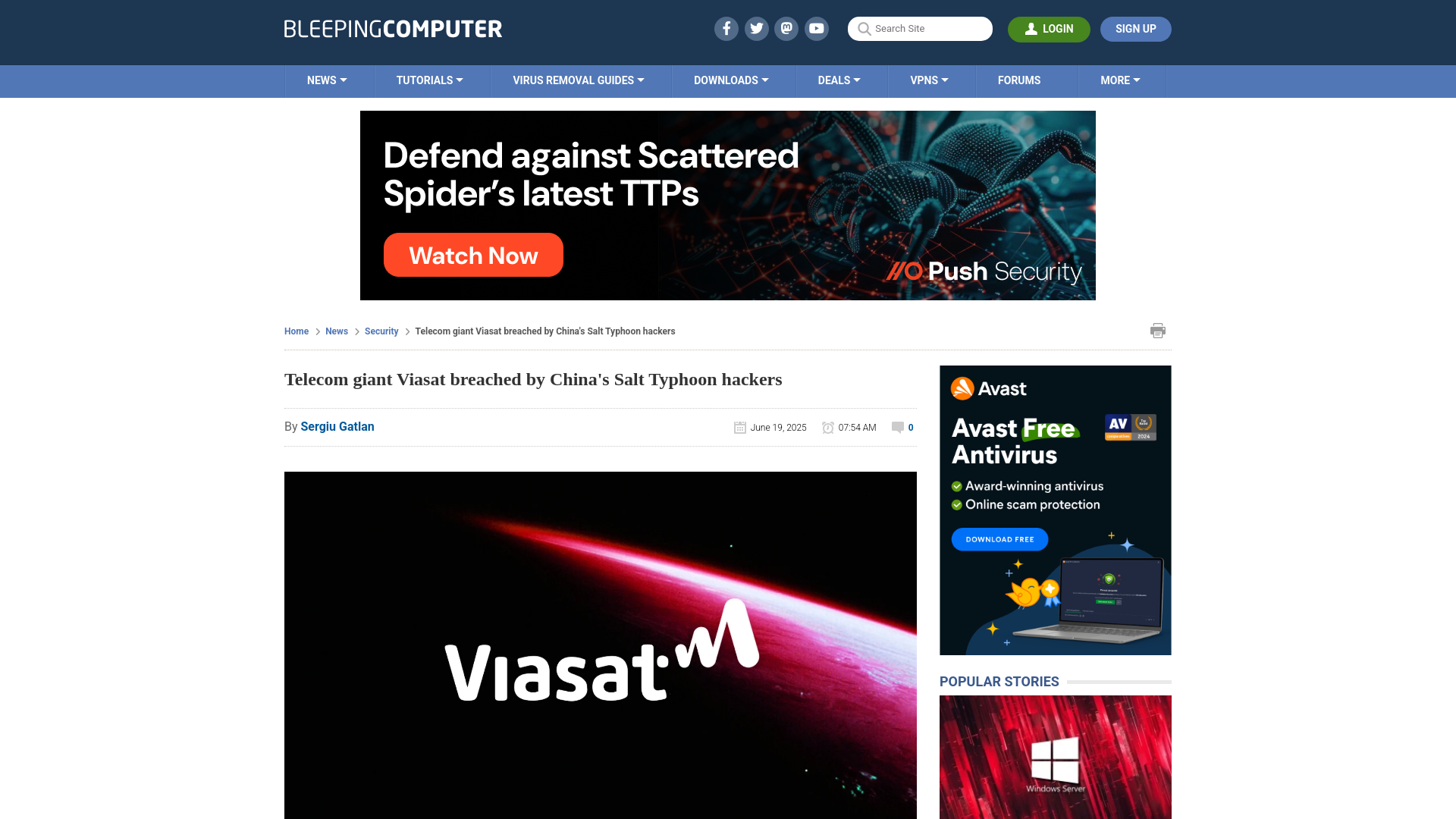 Telecom giant Viasat breached by China's Salt Typhoon hackers