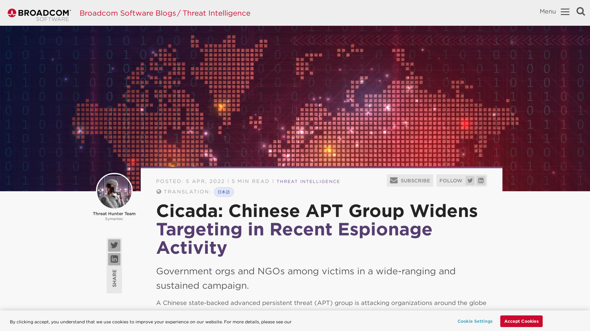 Cicada: Chinese APT Group Widens Targeting in Recent Espionage Activity | Broadcom Software Blogs