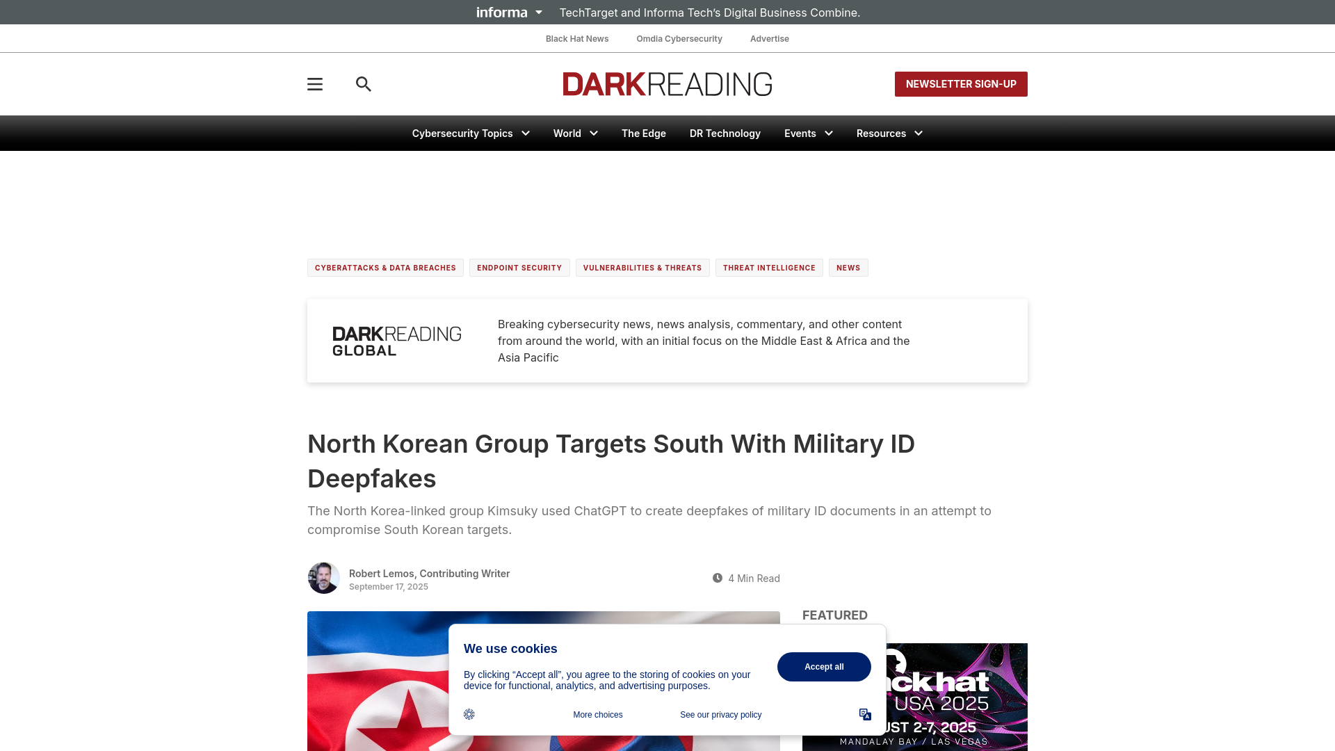 North Koreans Targets South With Military ID Deepfakes