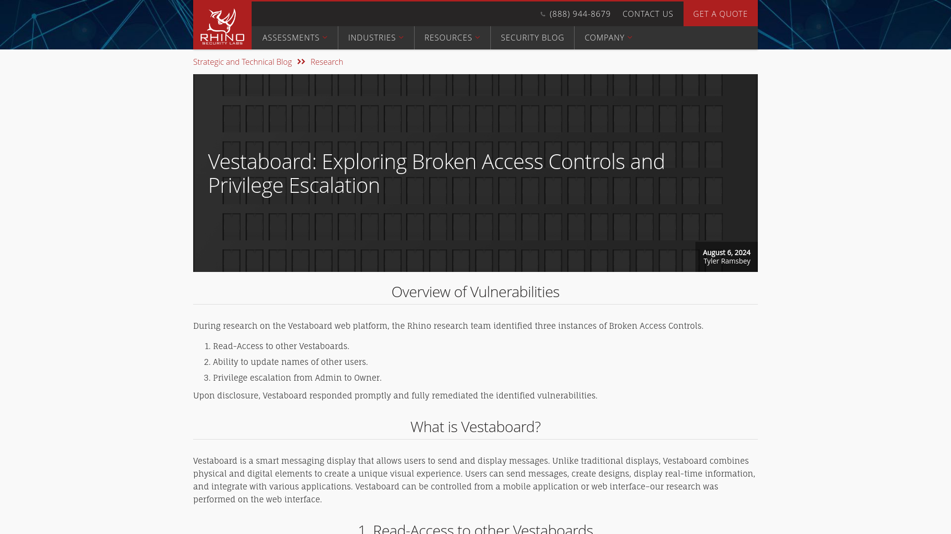 Vestaboard: Exploring Broken Access Controls and Privilege Escalation - Rhino Security Labs