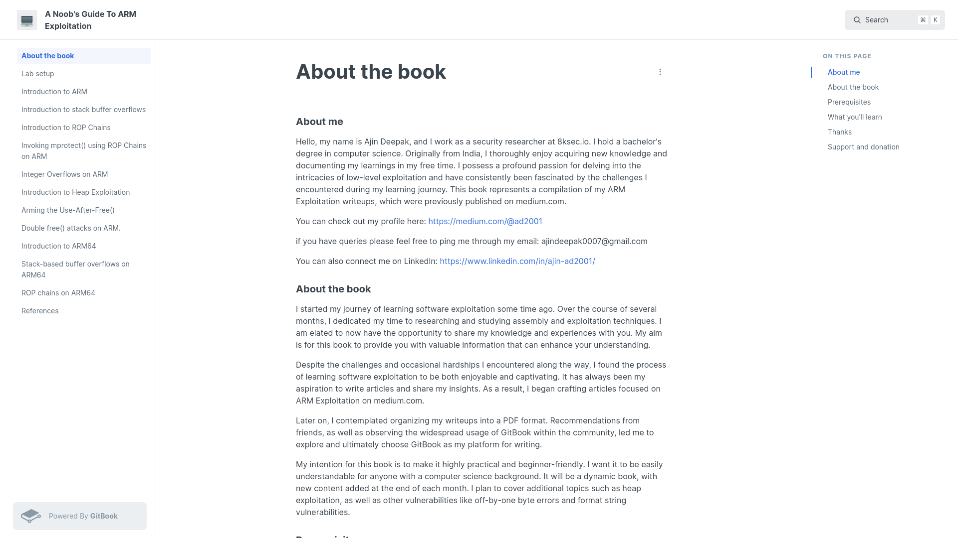About the book - A Noob's Guide To ARM Exploitation