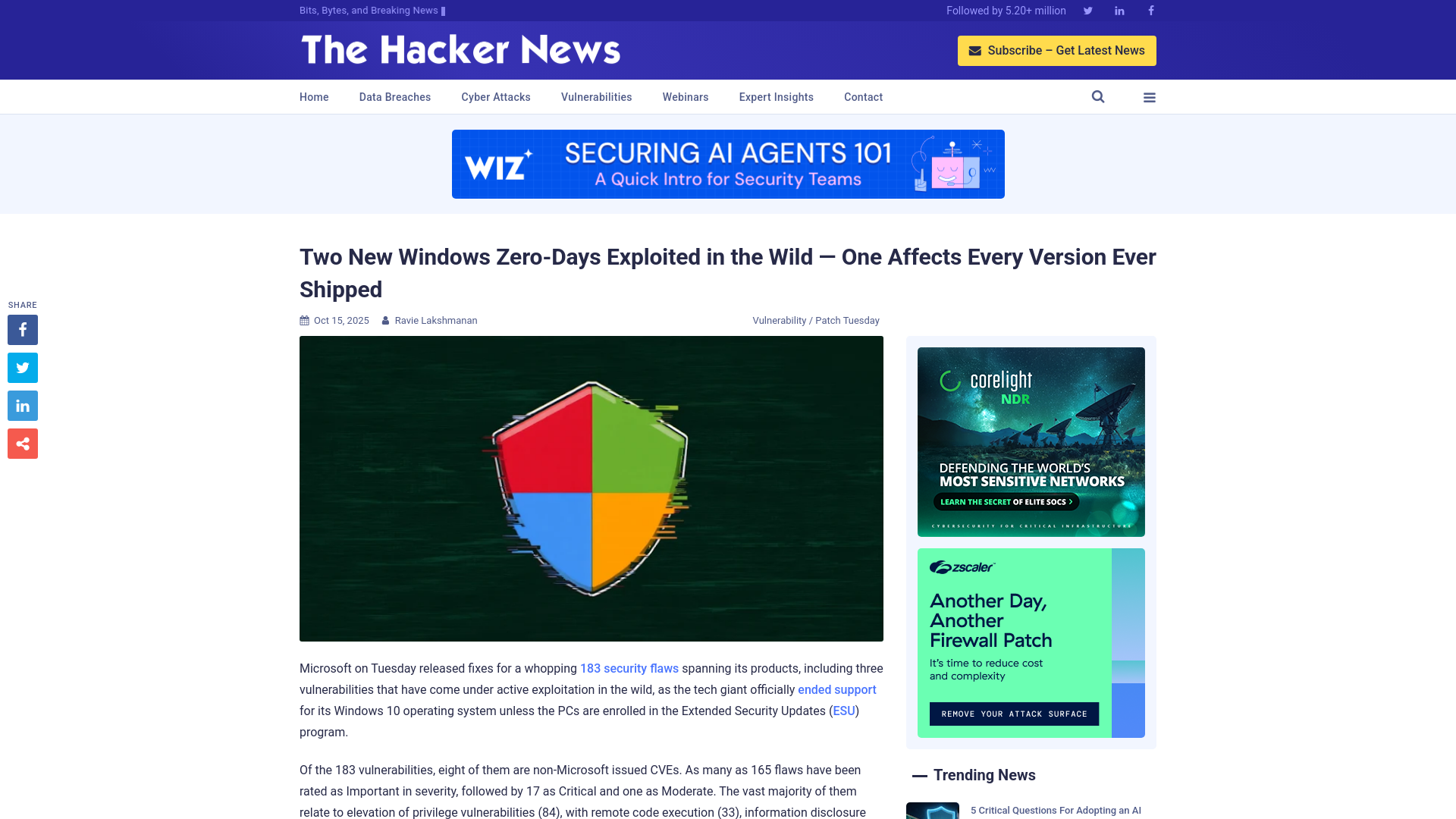 Two New Windows Zero-Days Exploited in the Wild — One Affects Every Version Ever Shipped