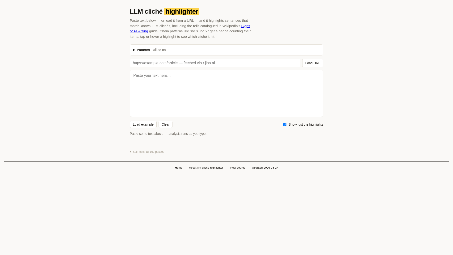 LLM cliché highlighter