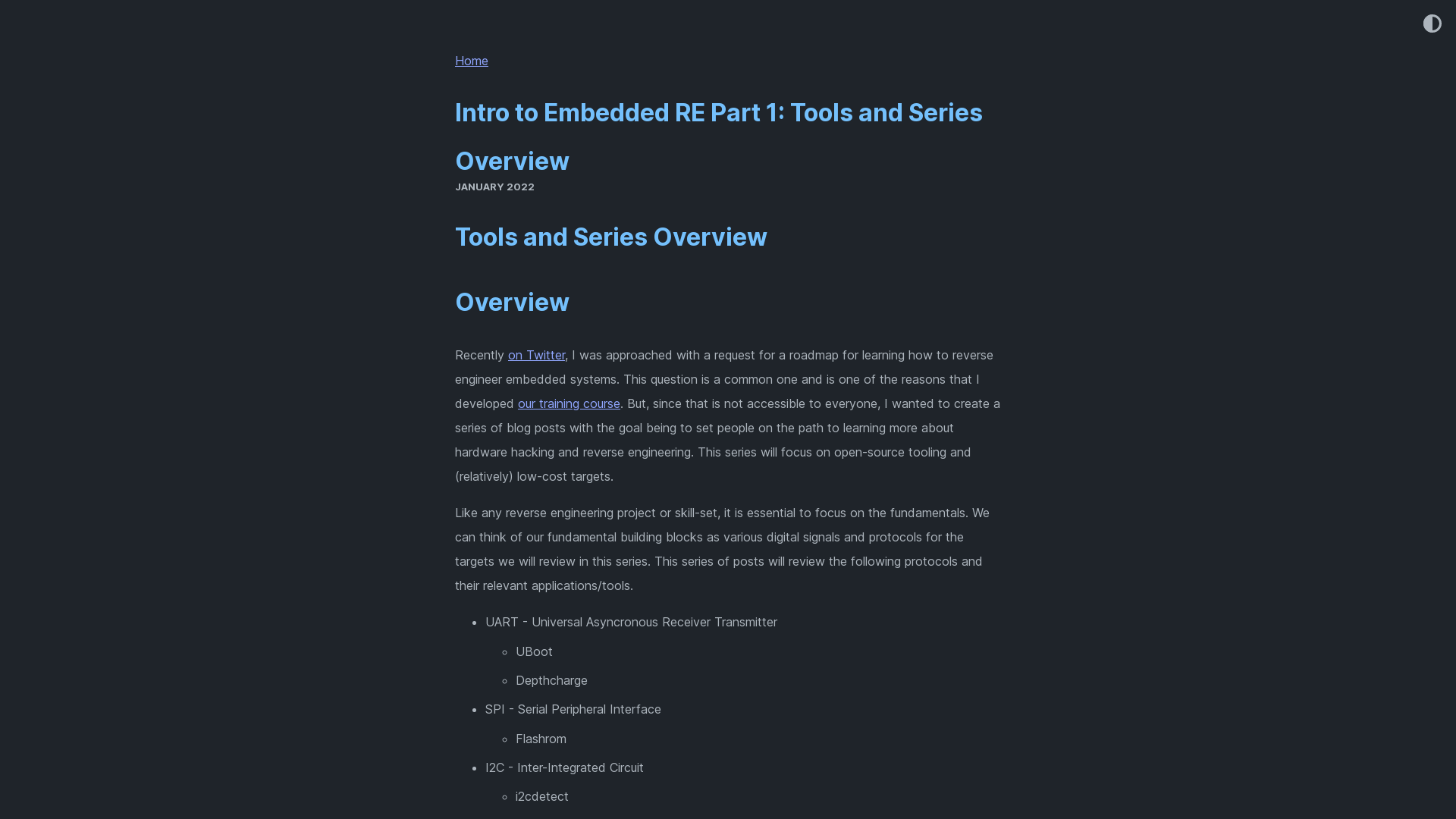 Intro to Embedded RE Part 1: Tools and Series Overview