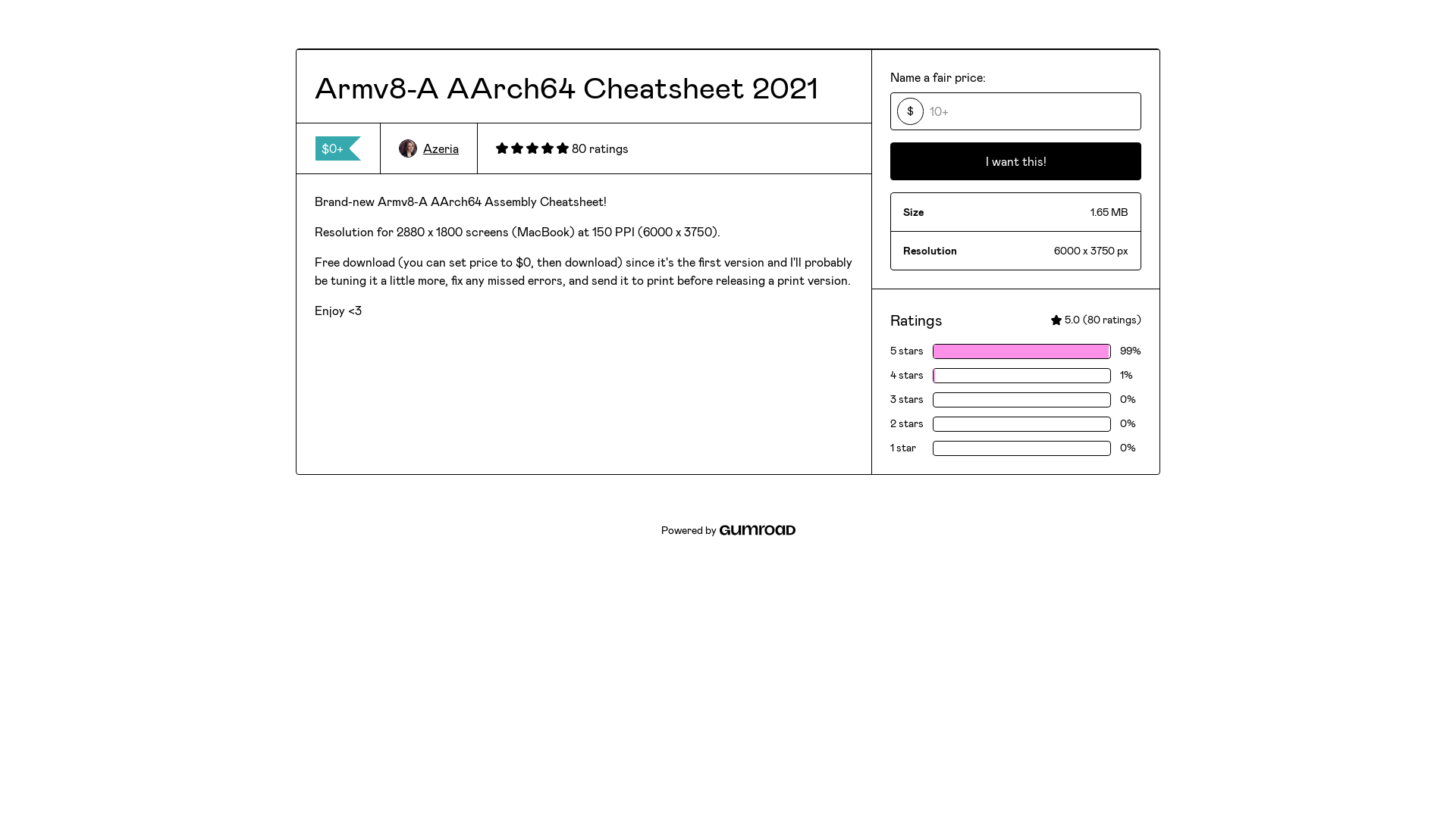 Armv8-A AArch64 Cheatsheet 2021