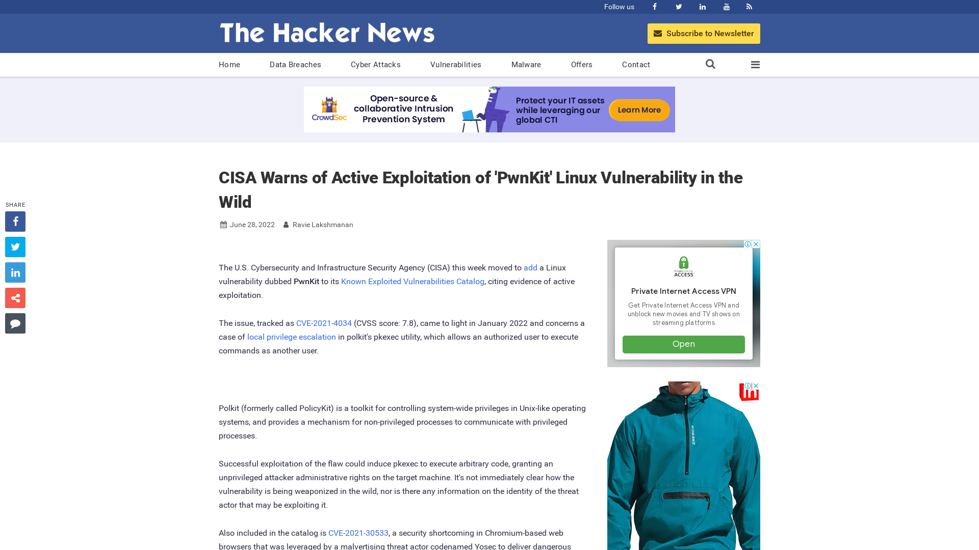 CISA Warns of Active Exploitation of 'PwnKit' Linux Vulnerability in the Wild
