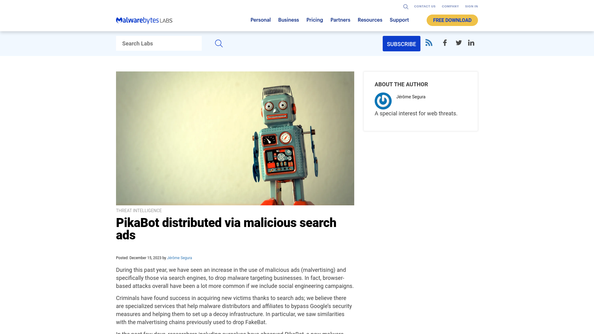 PikaBot distributed via malicious search ads | Malwarebytes