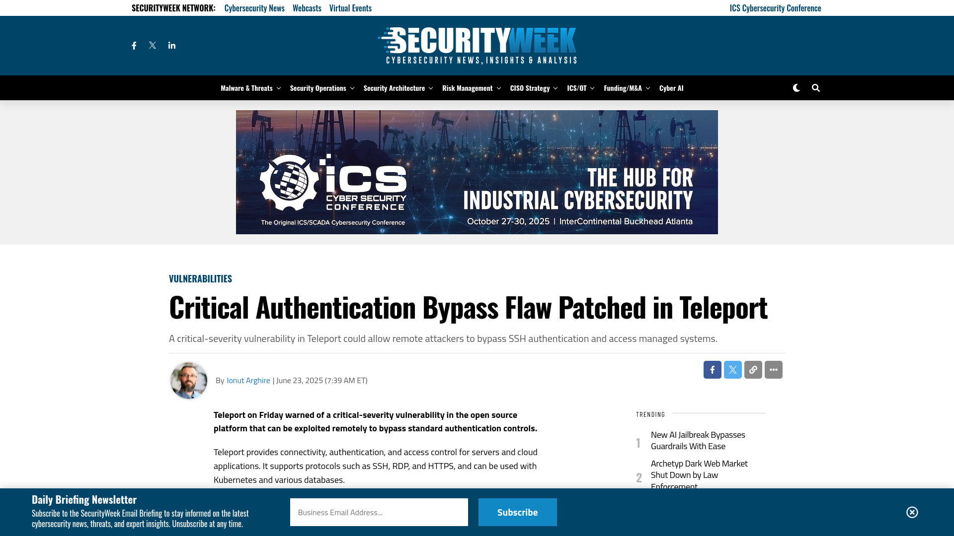 Critical Authentication Bypass Flaw Patched in Teleport - SecurityWeek
