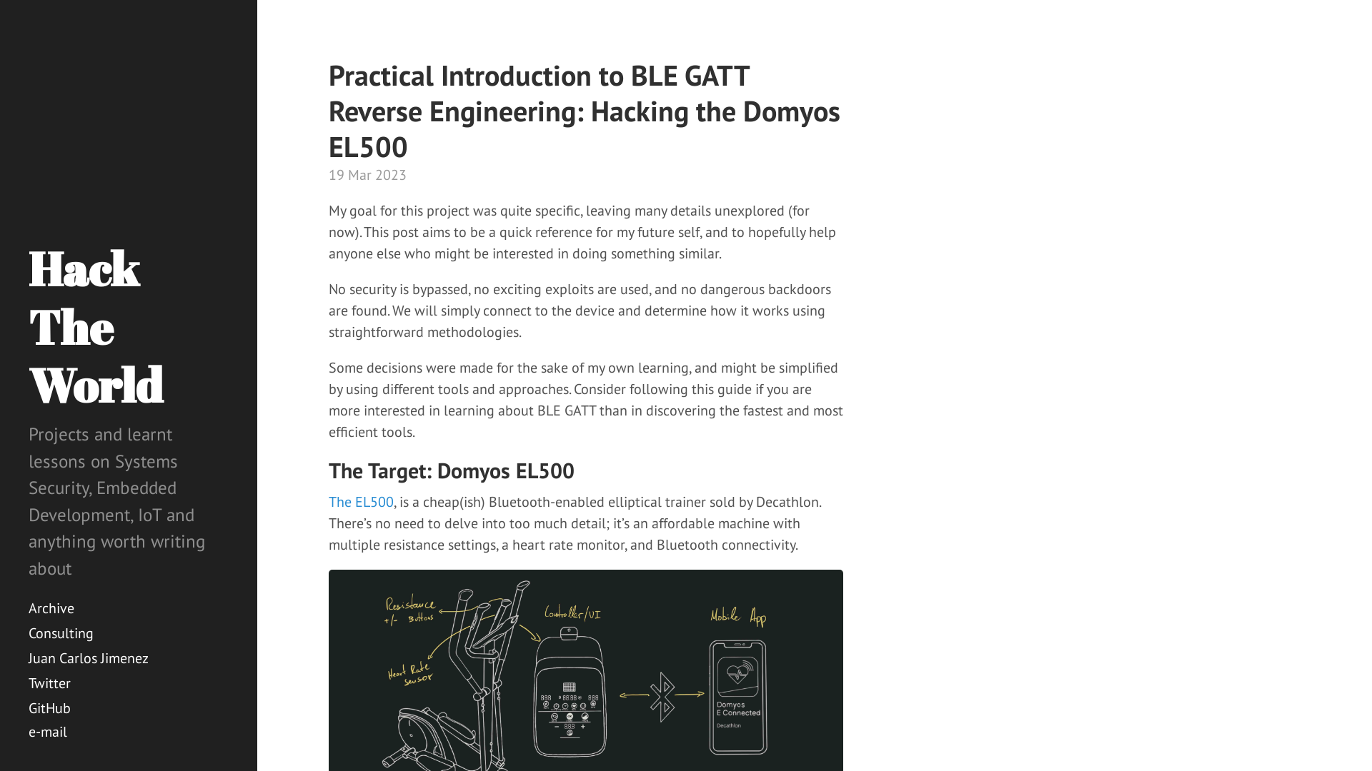 Practical Introduction to BLE GATT Reverse Engineering: Hacking the Domyos EL500 · Hack The World