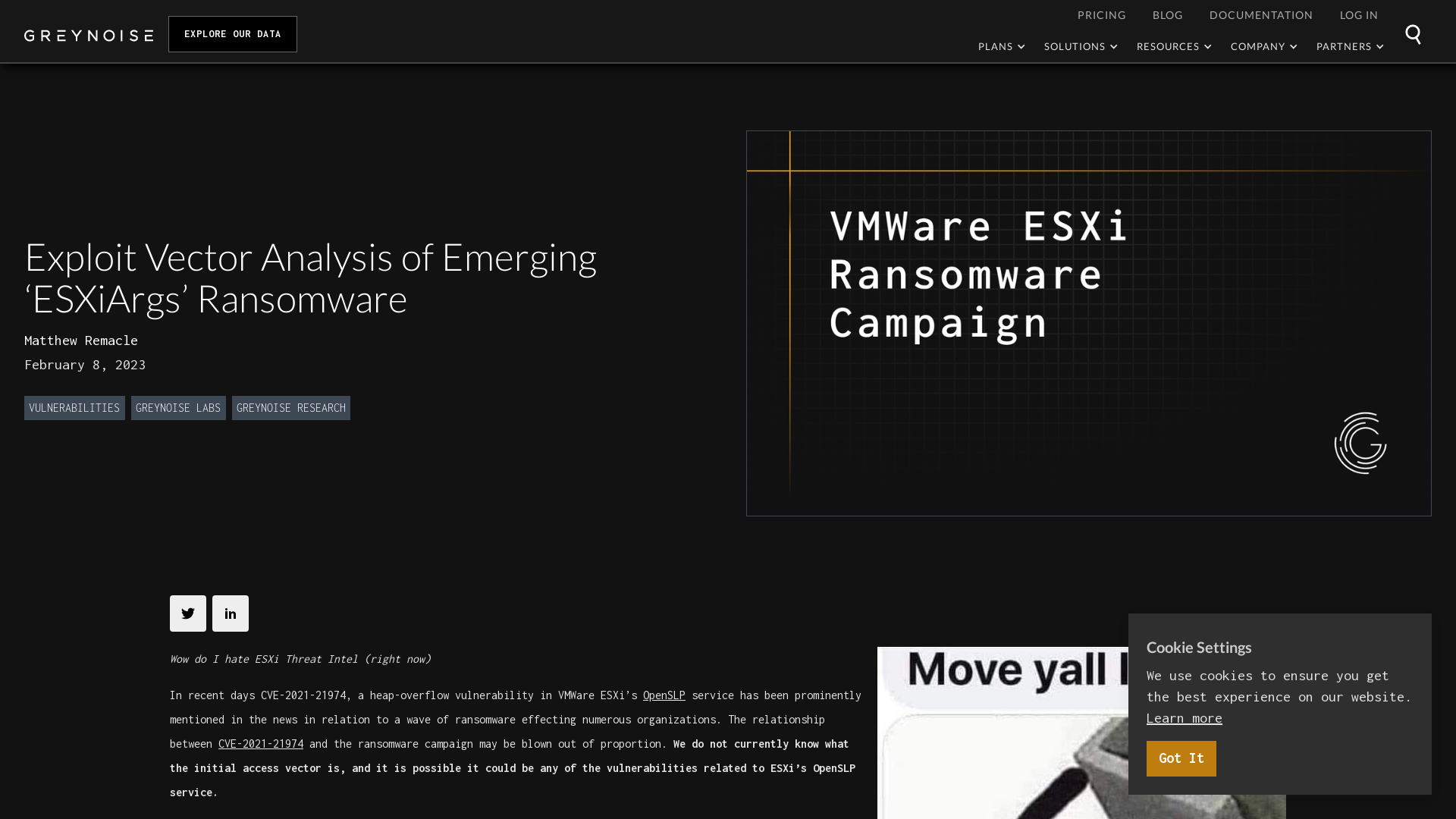 GreyNoise | Exploit Vector Analysis of Emerging ‘ESXiArgs’ Ransomware (a.k.a. Wow do I hate ESXi Threat Intel [right now])