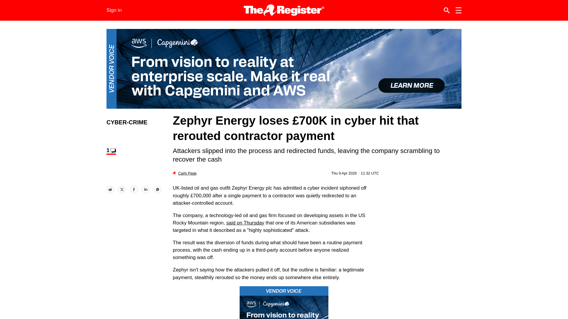 Zephyr Energy loses £700K to contractor payment fraud • The Register