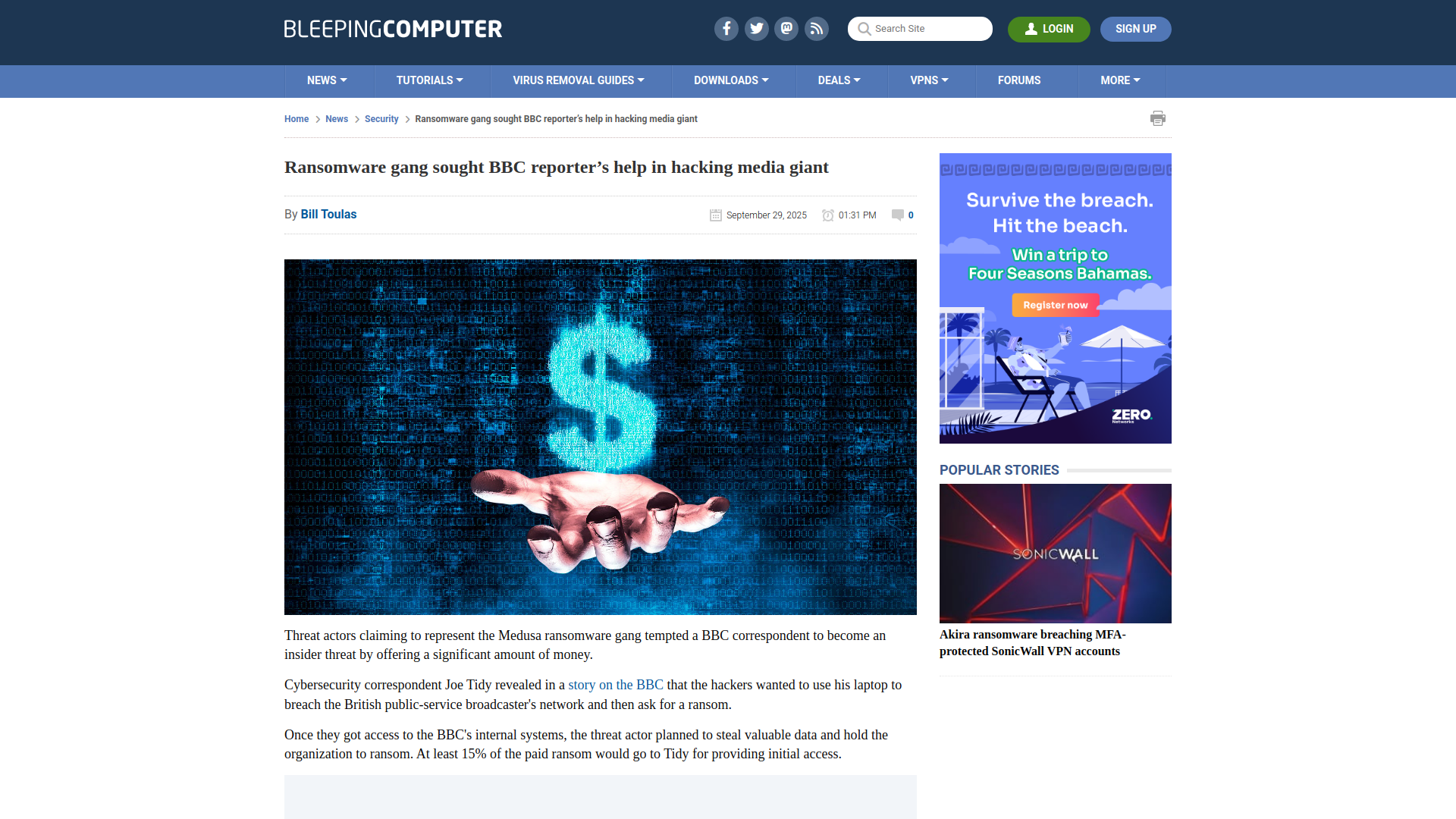 Ransomware gang sought BBC reporter’s help in hacking media giant