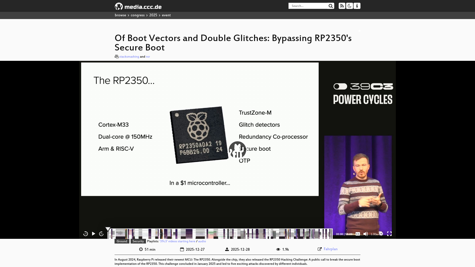 Of Boot Vectors and Double Glitches: Bypassing RP2350's Secure Boot - media.ccc.de