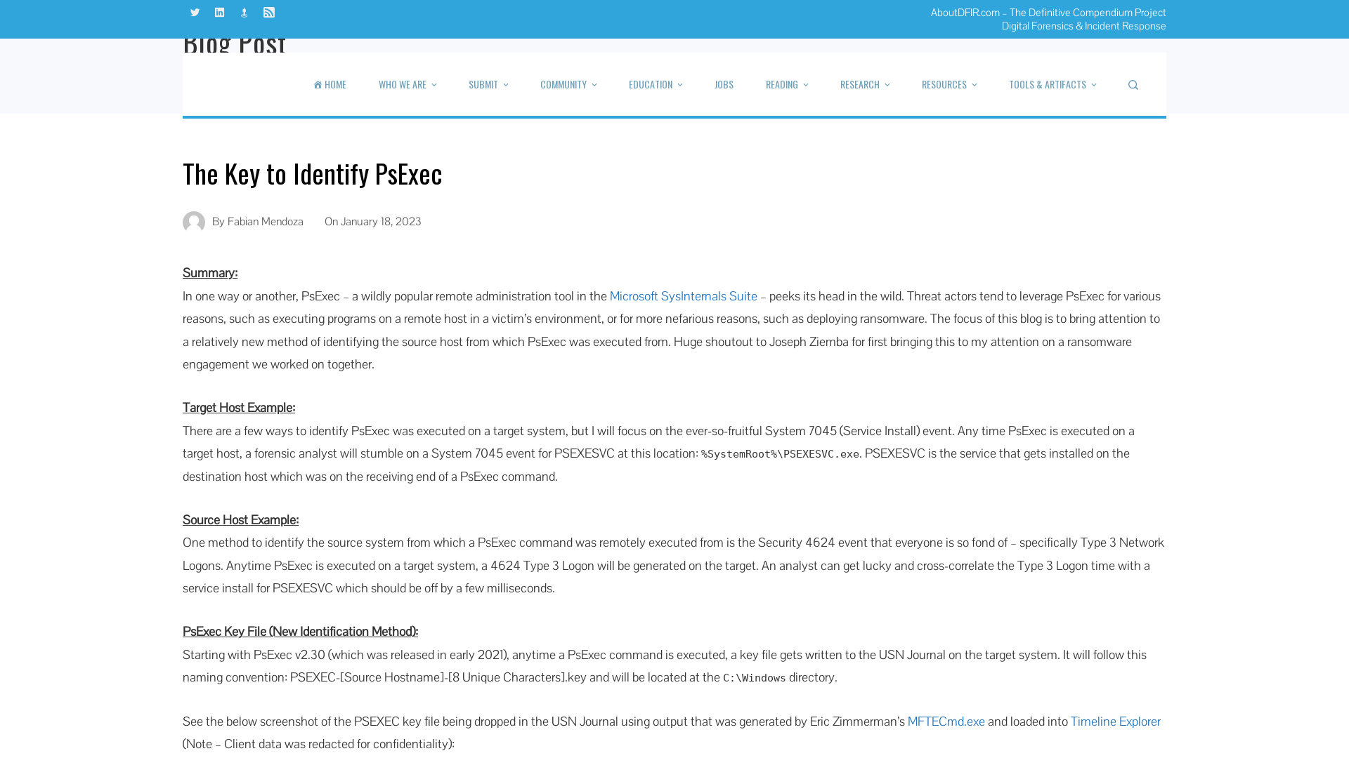 The Key to Identify PsExec - AboutDFIR - The Definitive Compendium Project