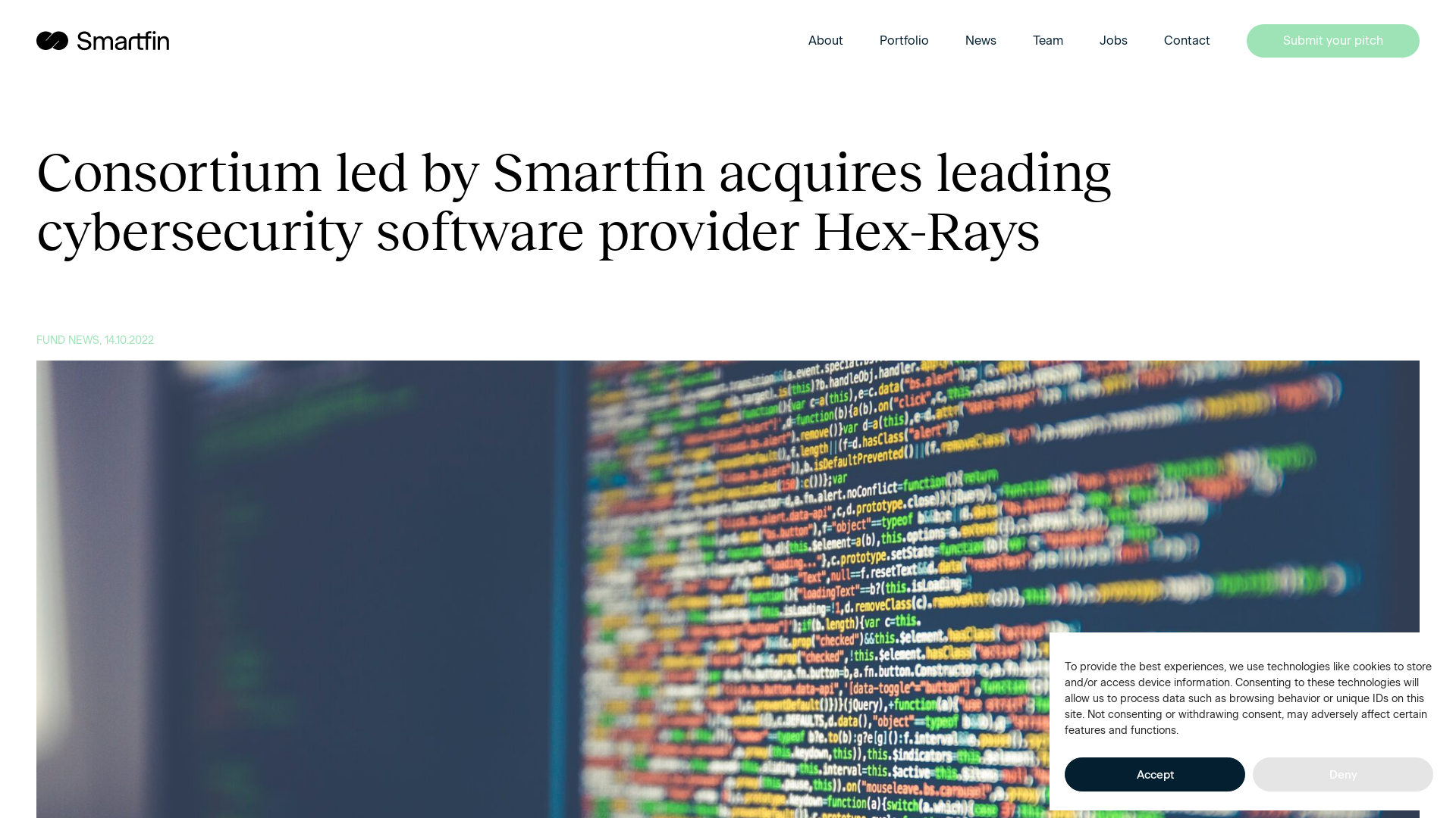 Consortium led by Smartfin acquires leading cybersecurity software provider Hex-Rays - Smartfin