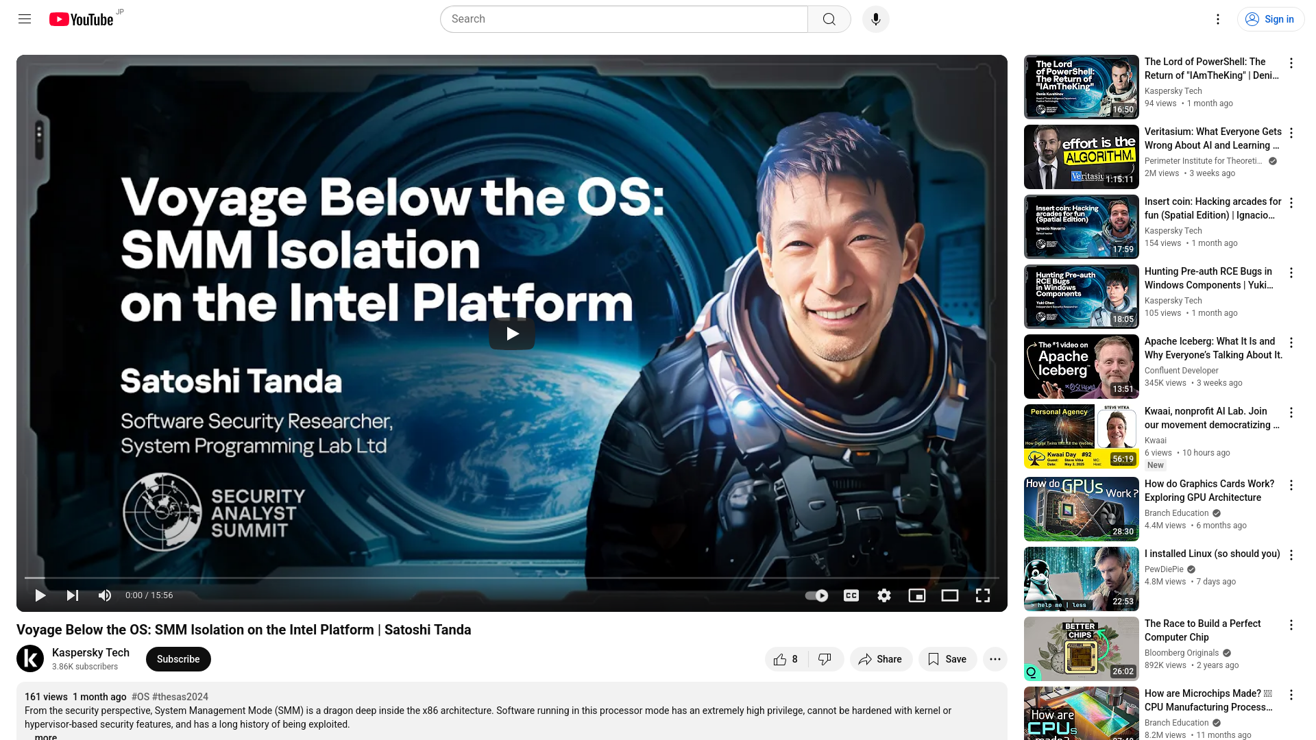 Voyage Below the OS: SMM Isolation on the Intel Platform | Satoshi Tanda - YouTube