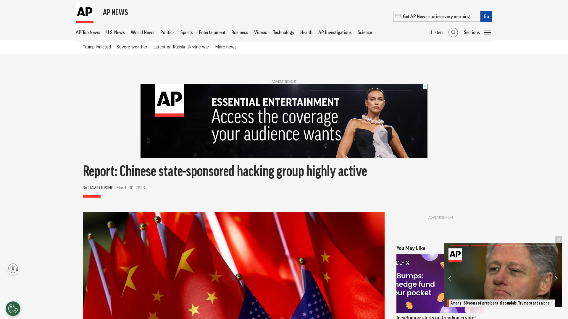 Report: Chinese state-sponsored hacking group highly active | AP News