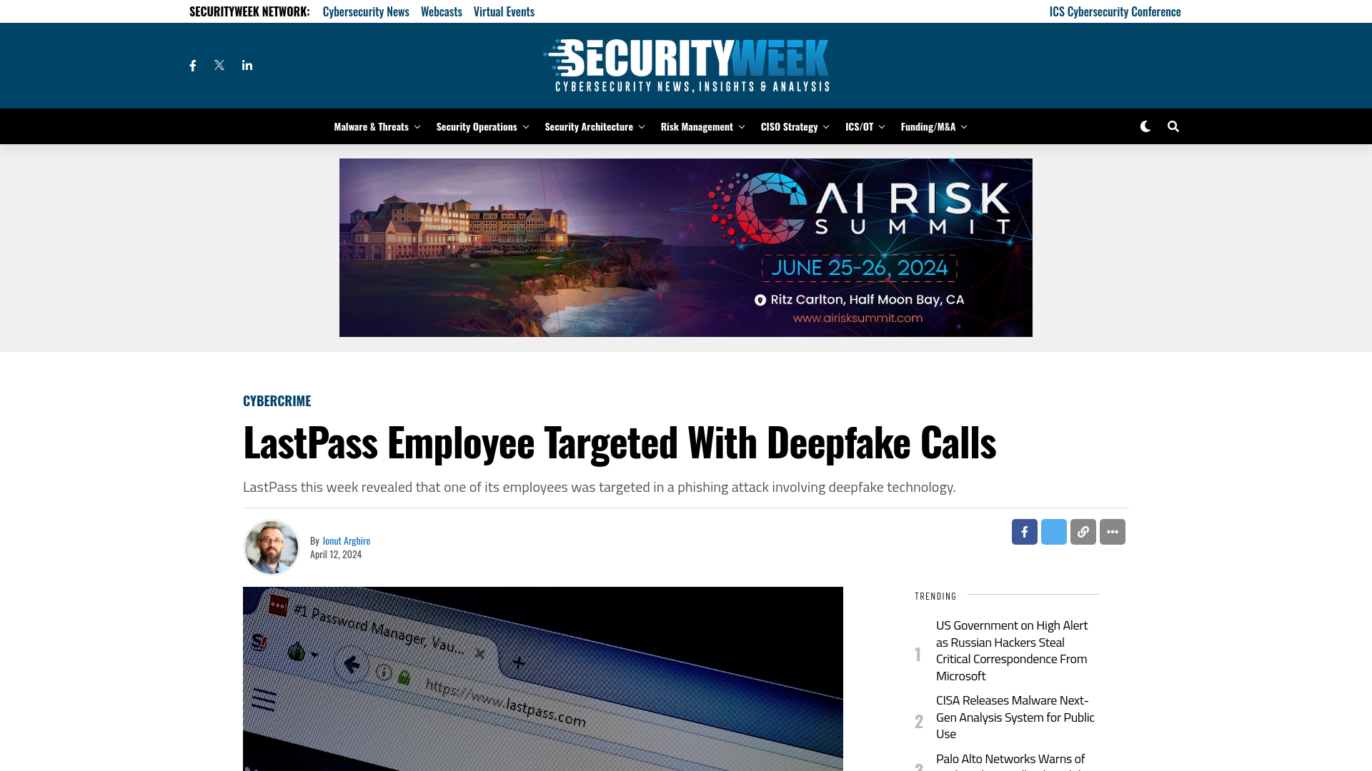 LastPass Employee Targeted With Deepfake Calls - SecurityWeek