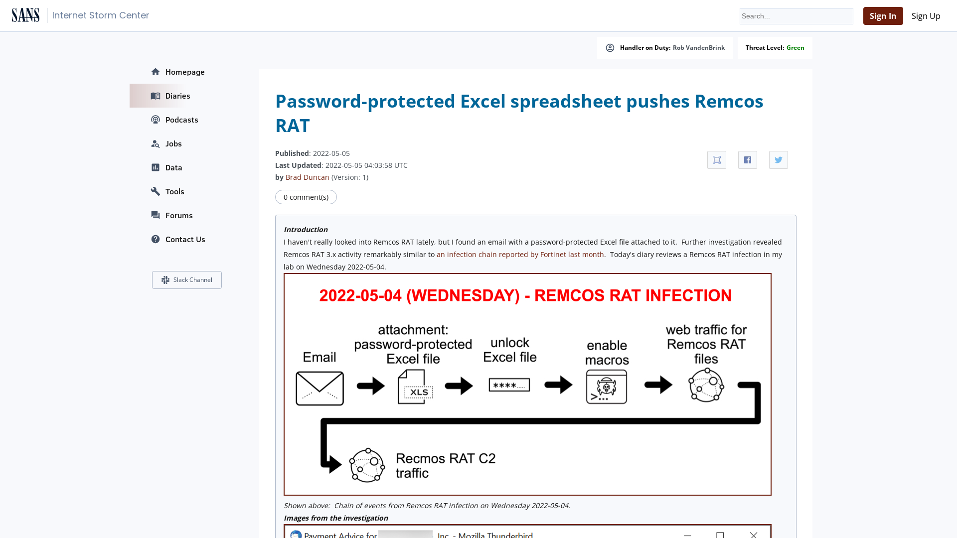 InfoSec Handlers Diary Blog - SANS Internet Storm Center