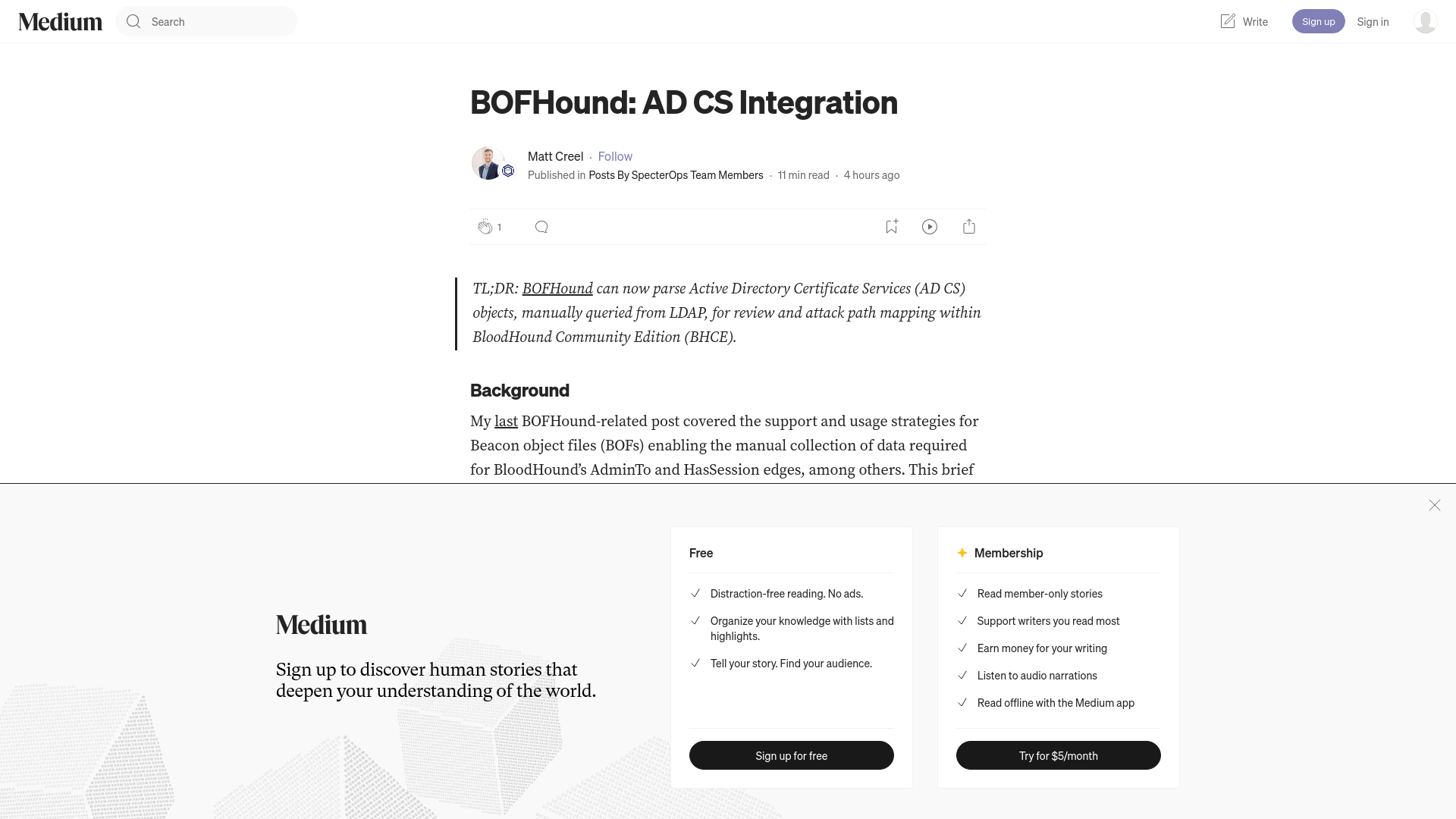 BOFHound: AD CS Integration. TL;DR: BOFHound can now parse Active… | by Matt Creel | Oct, 2024 | Posts By SpecterOps Team Members