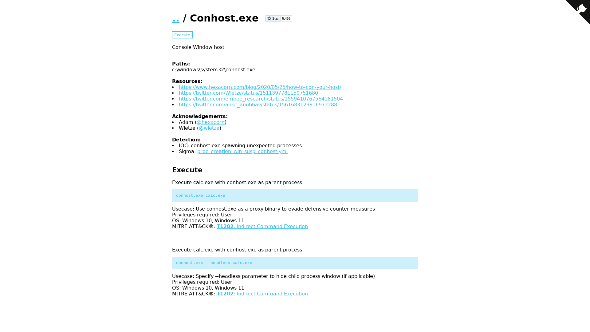 conhost | LOLBAS