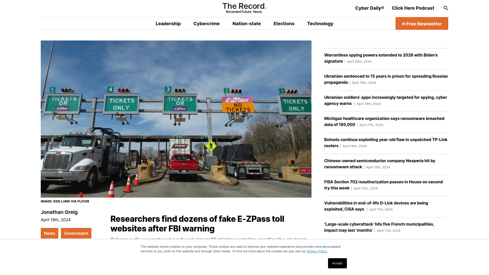 Researchers find dozens of fake E-ZPass toll websites after FBI warning