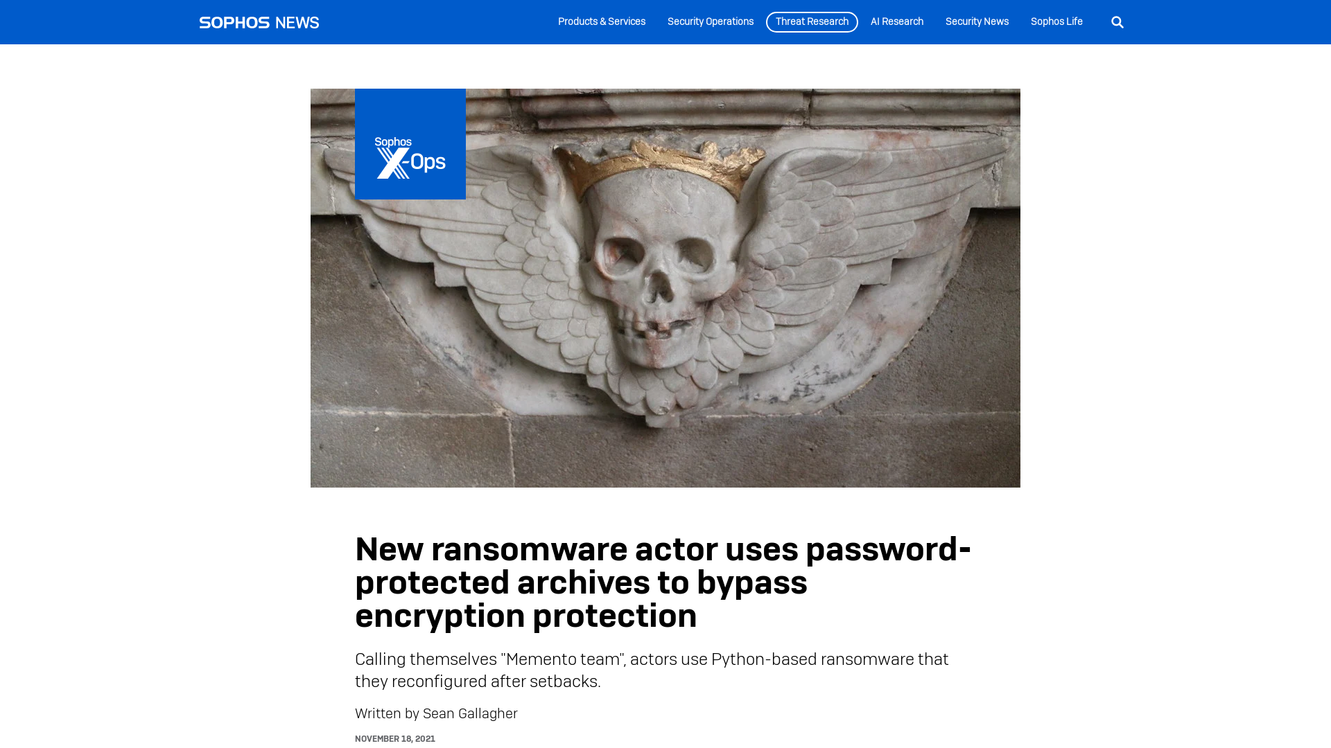 New ransomware actor uses password-protected archives to bypass encryption protection – Sophos News