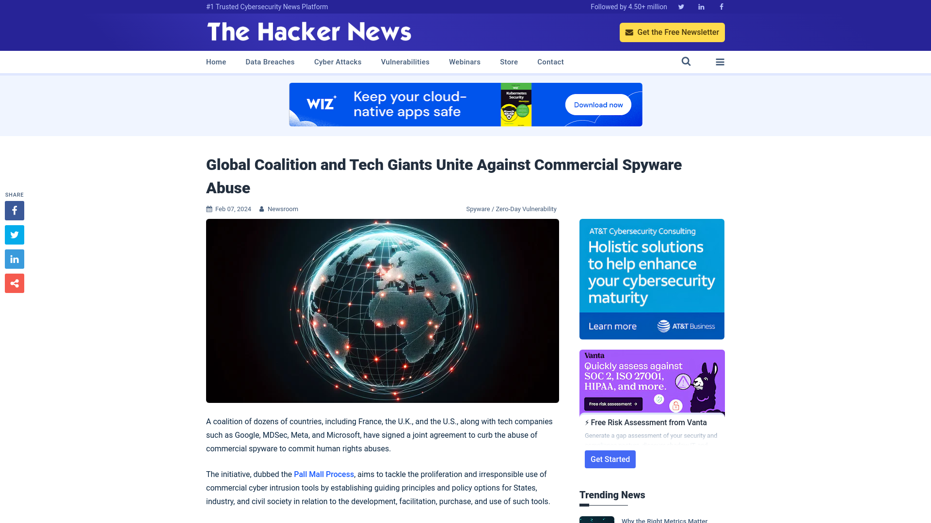 Global Coalition and Tech Giants Unite Against Commercial Spyware Abuse