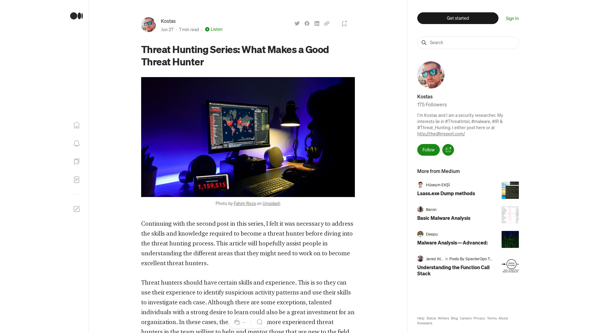 Threat Hunting Series: What Makes a Good Threat Hunter | by Kostas | Jun, 2022 | Medium