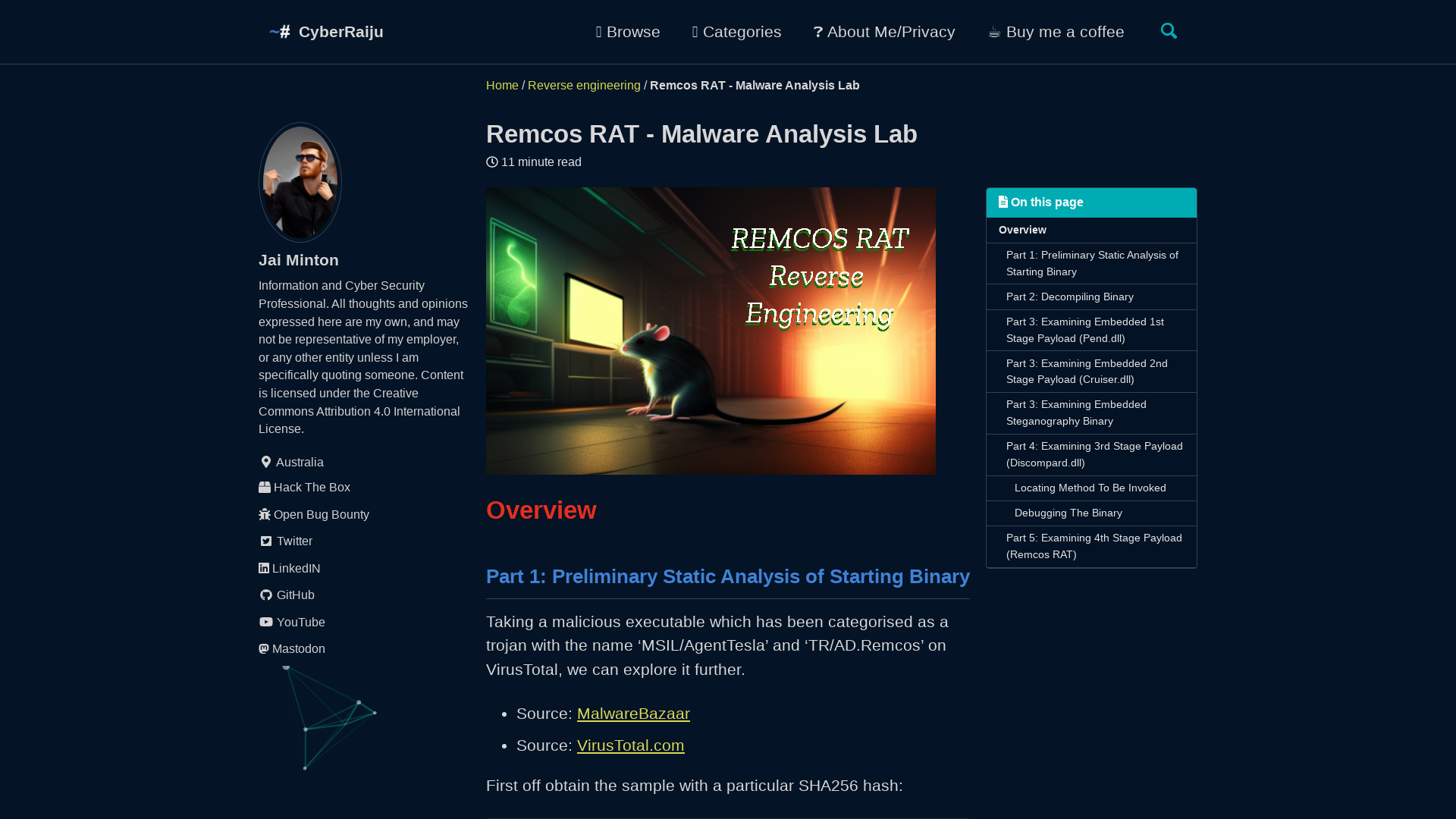 Remcos RAT - Malware Analysis Lab : Jai Minton